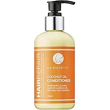 Hairworthy Hairrepair Coconut Oil Conditioner - ROSEMARY JOJOBA CASTOR & ARGAN OIL. INFUSED WITH KERATIN.