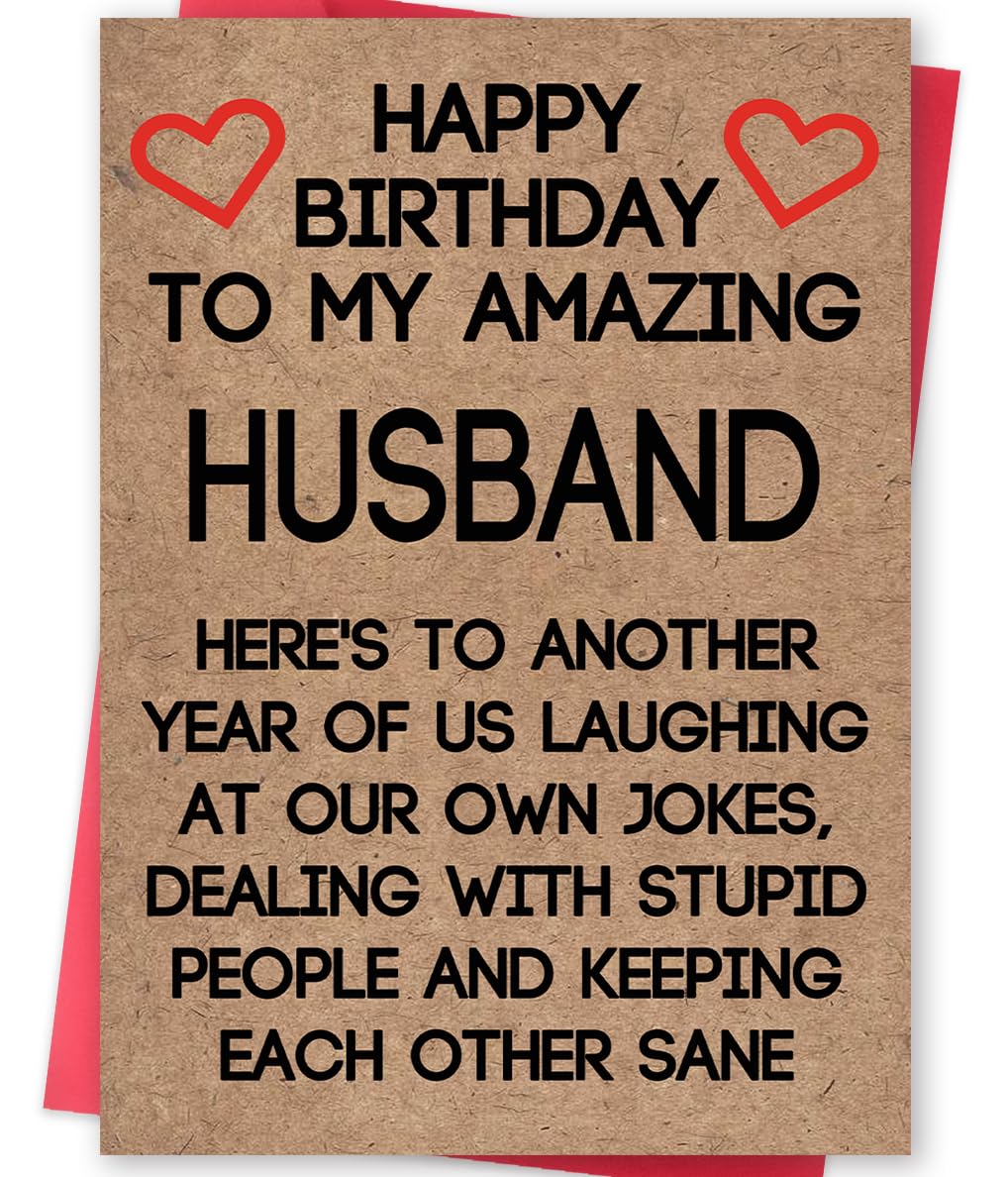 Ziwenhu Birthday Card for Husband,Romantic Birthday Card from Wife,Happy Bday Cards, Sweetheart Gift Idea for Men Him