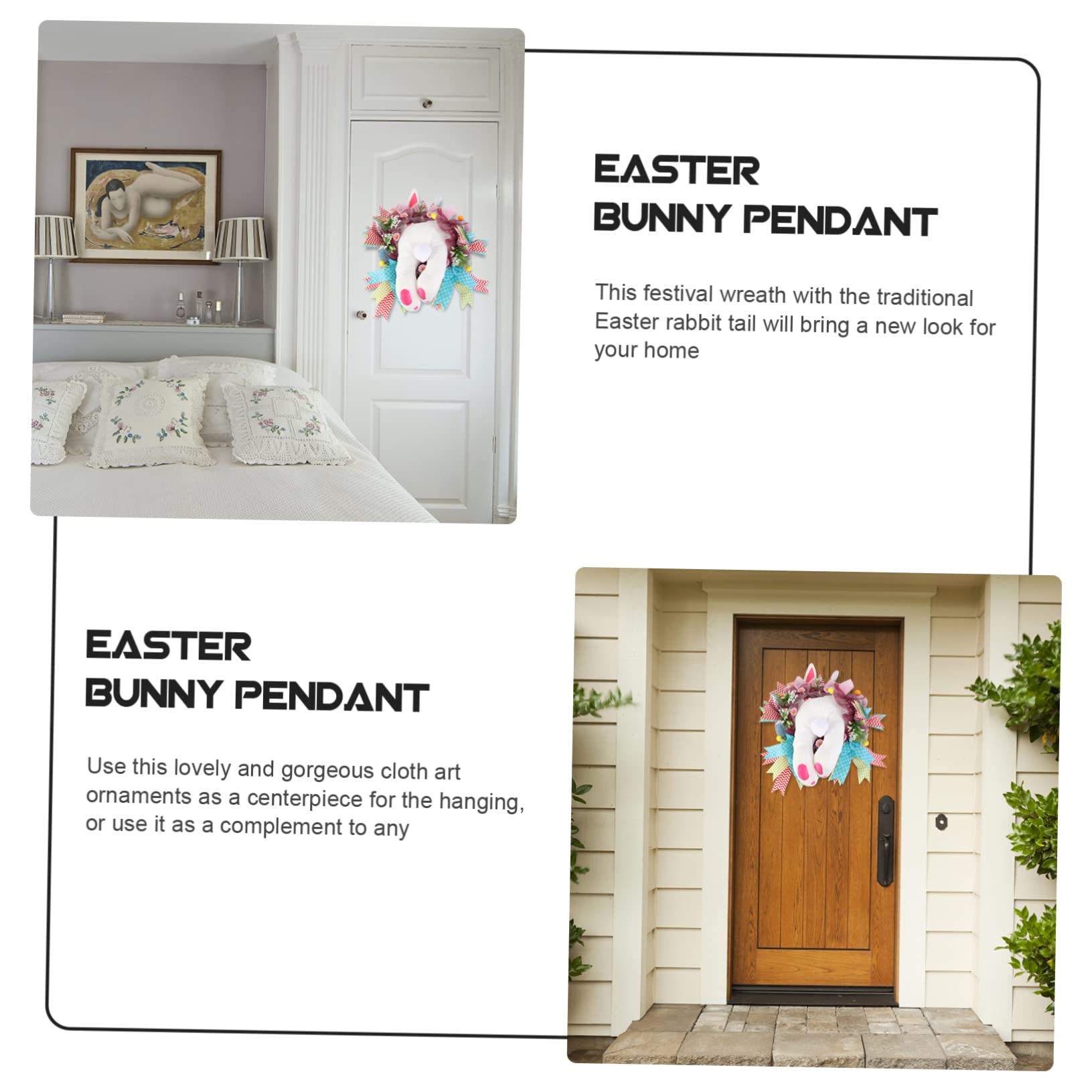 Alipis 2 Pz ghirlanda pasquale coniglio pasquale easter bunny porta d'ingresso decorazione da appendere alla porta ghirlanda di pasqua artificiale ghirlanda di coda di coniglio Peluche