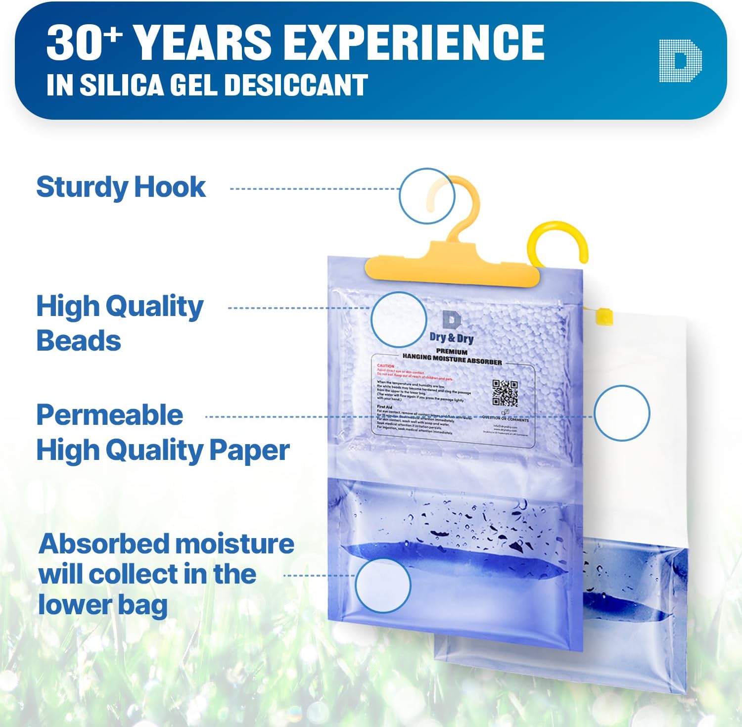 Dry & Dry 14 Packs [Net 7 Oz/Pack] Moisture Absorbers Dehumidifiers for Home Dehumidifier for Basement, Bedroom - Dehumidifiers Moisture Absorbers