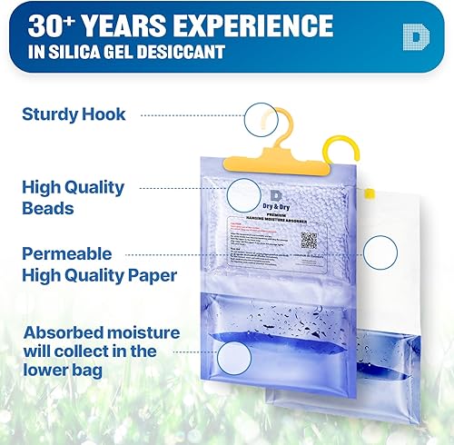 Miniatura 6 de Dry & Dry Paquete de 6 unidades red de 14 onzaspaquete absorbentes de humedad deshumidificadores para el hogar para deshumidificadores de sótano