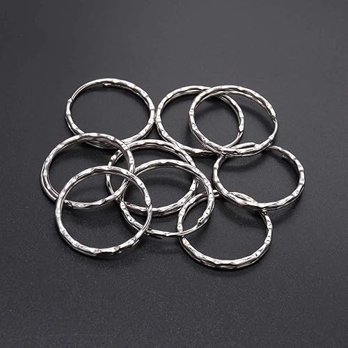 Miniatura 3 de 30 unids/lote de rodio Color Split Llaveros 0.984 in Llavero Llavero Llaveros Cierre Hallazgos Clave para DIY Joyería Fabricación Accesorios