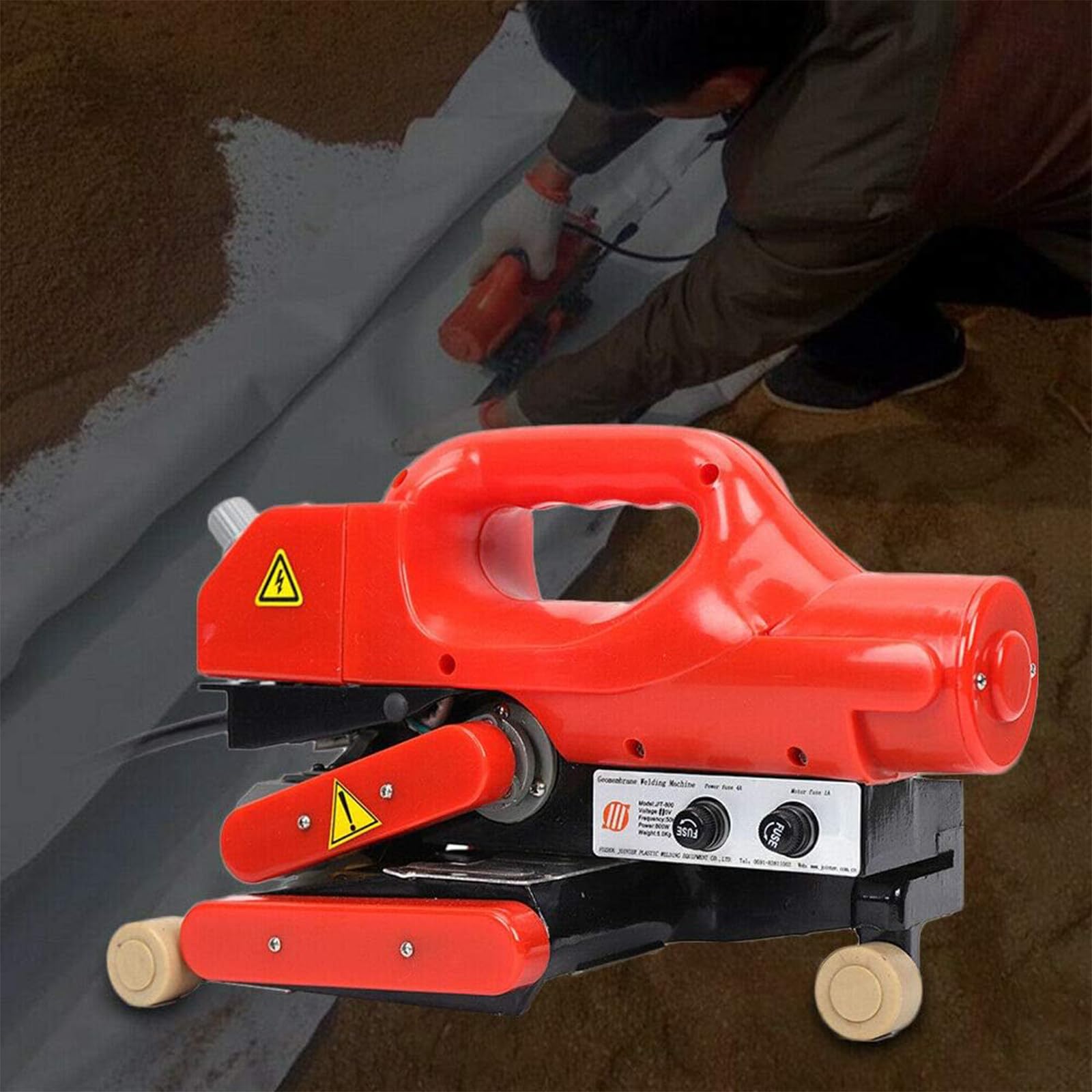 Zgrzewarka klinowa na gorąco do uszczelniania geomembranowego, 800 W zestaw narzędzi do spawania PCW i tworzyw sztucznych