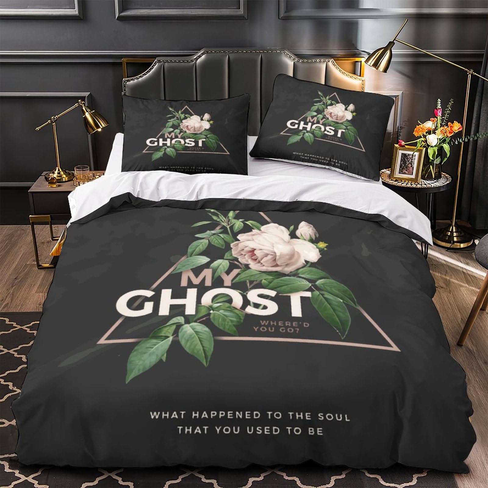 Housse de couette avec taies rose imprimé 3D pour renouveler facilement votre linge de lit