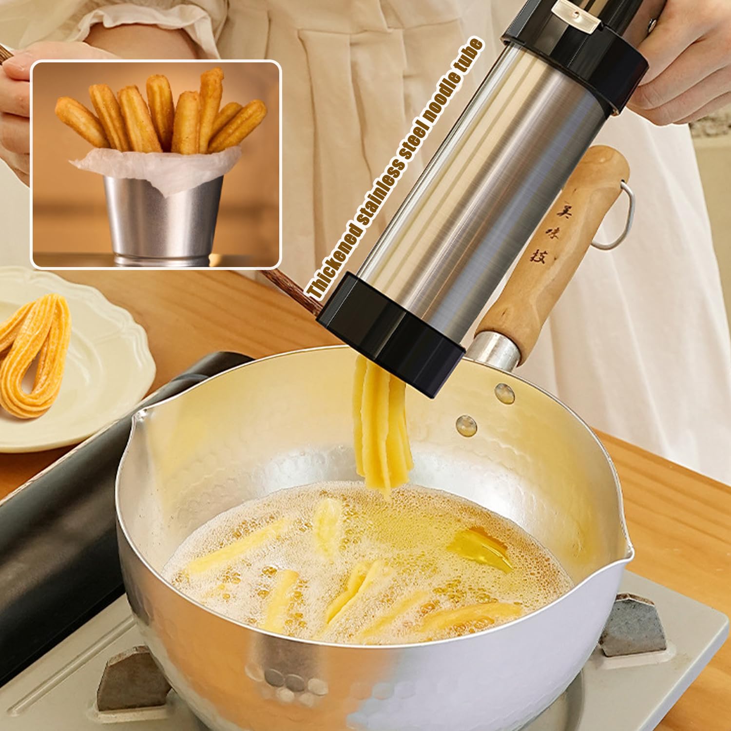 Pressa per Biscotti, Sparabiscotti,Pressa per Pasticceria, Macchina per Biscotti Professionale， con 16 Sagome, 8 Beccucci, Pistola per Dolci in Acciaio Inox Spara Biscotti Professionali