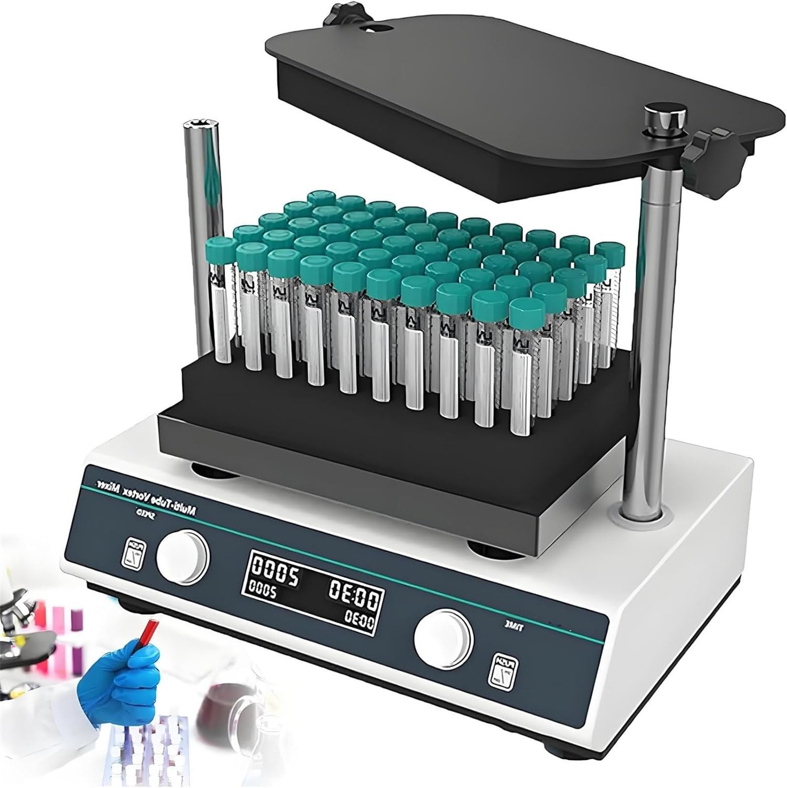 Mezclador De Vórtice Multitubo Con 3 Módulos, Agitador De Vórtice Para Laboratorio Científico, Compatible Con Tubos De 1,5Ml/2Ml/5Ml/10Ml/15Ml/50Ml, Para Mezcla De Muestras En Experimentos Médicos.