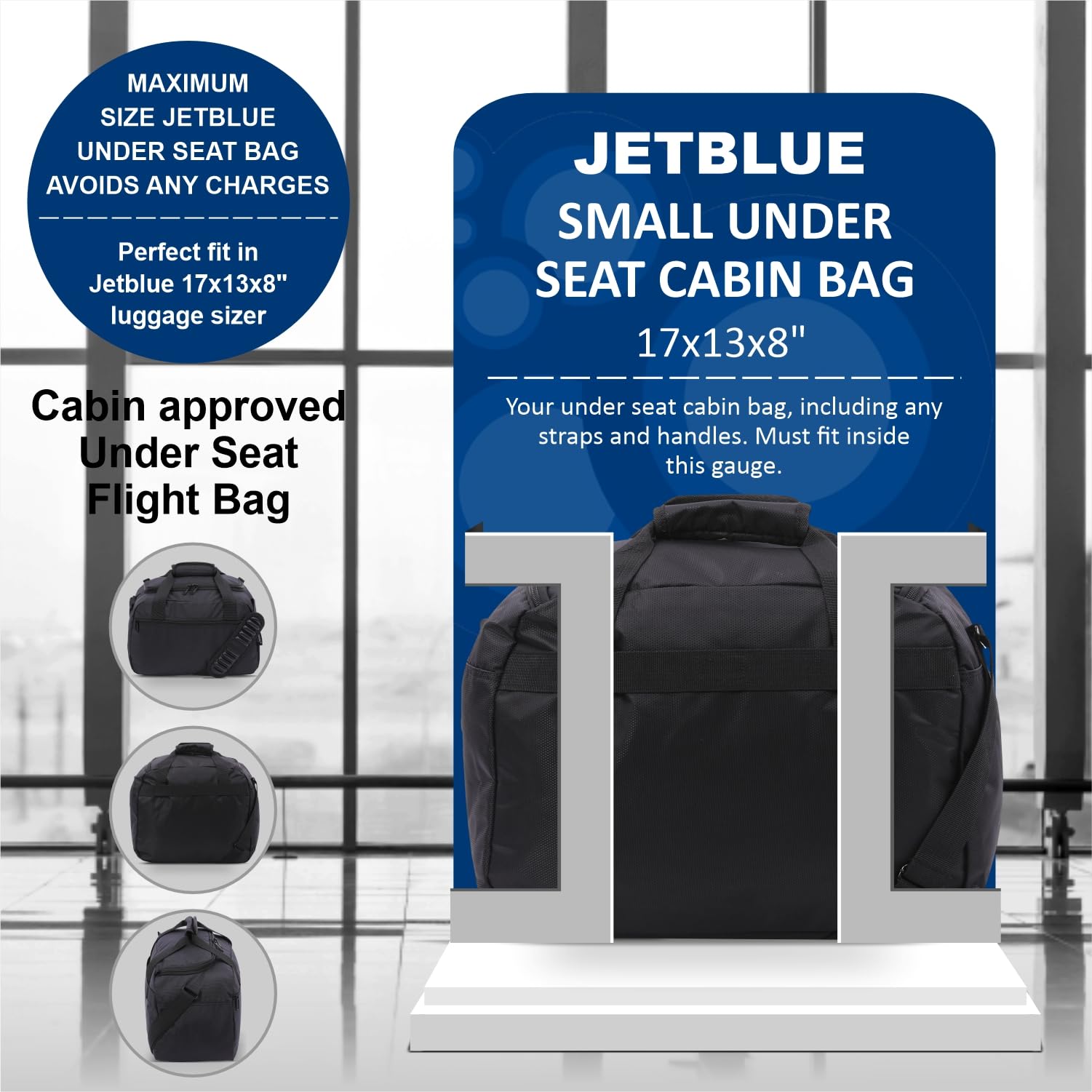 Aerolite Underseat 17x13x8” jetBlue Airline Maximum Size Carry On