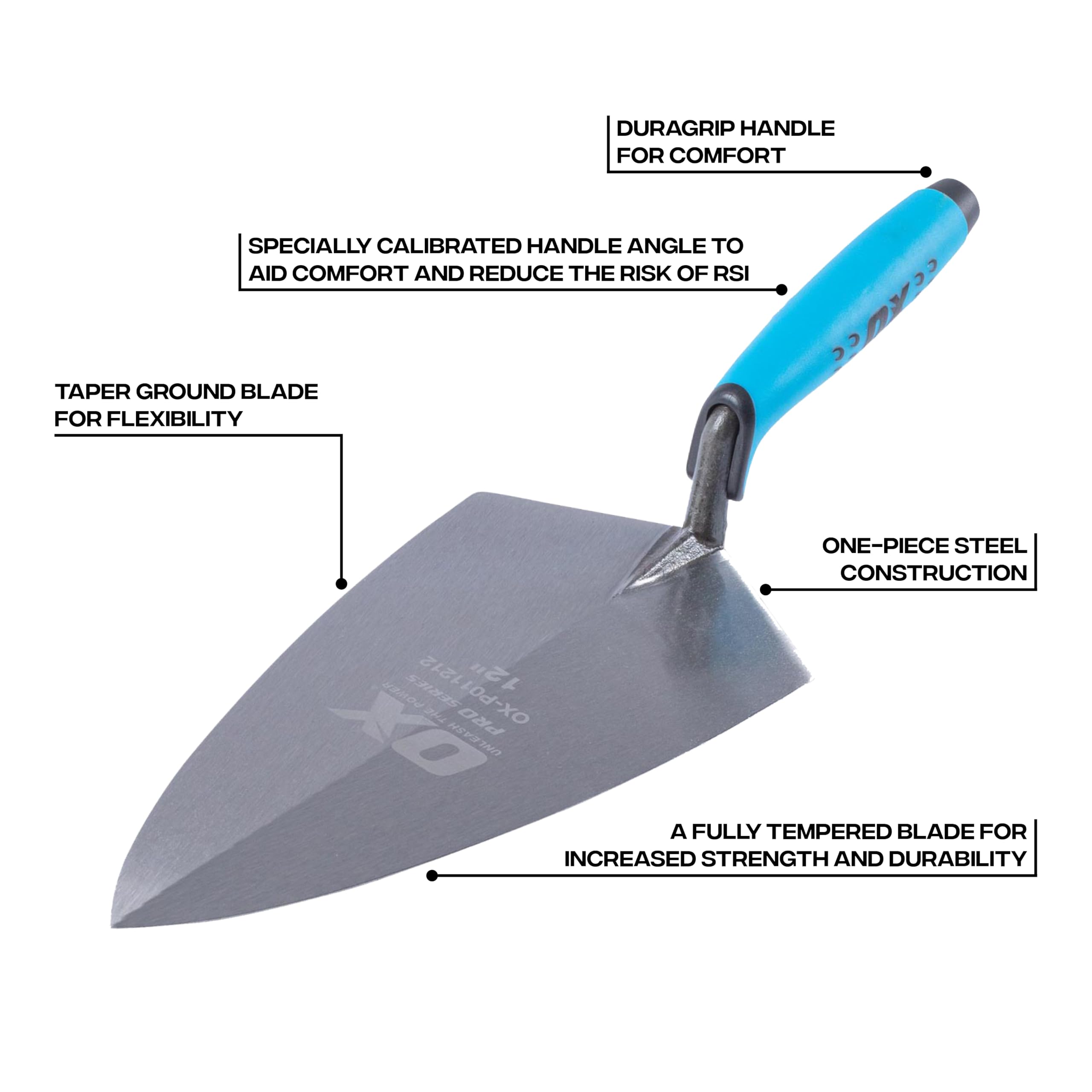 OX Pro Series - Paleta de albañil, 11", color azul y plateado