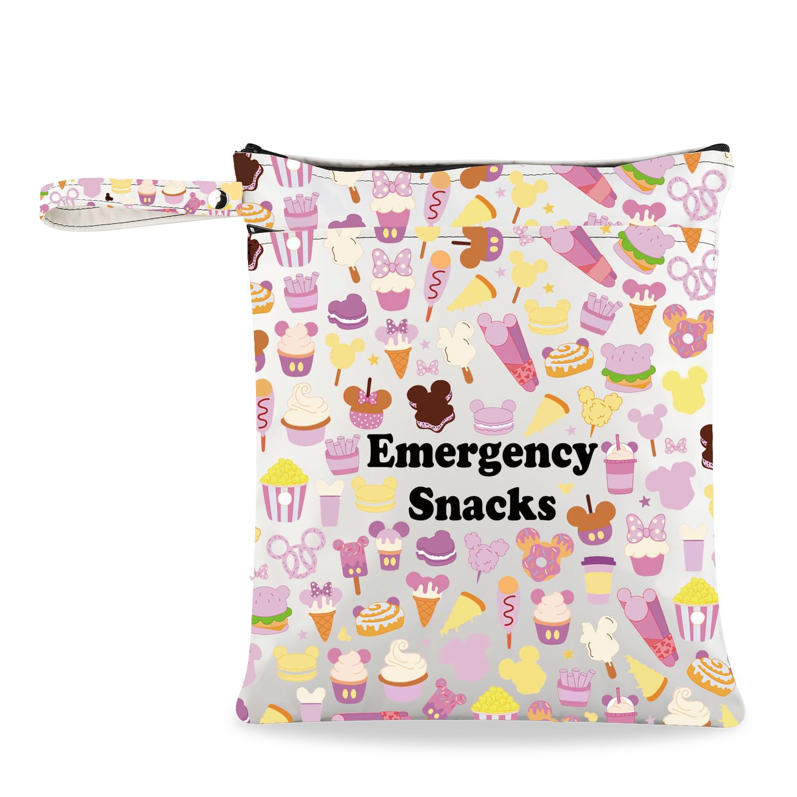 JXGZSO Emergency Snacks Food Makeup Bag Foodie Zipper Cosmetic Bag Food Safe Bag Snack Lover Gift Storage Bag