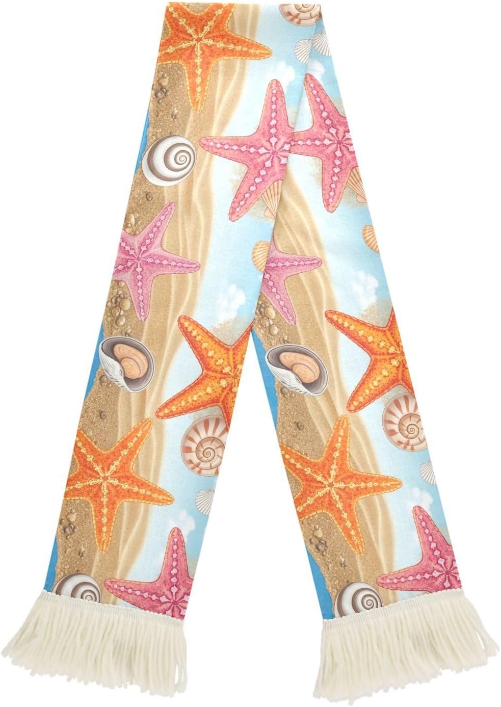 CHIFIGNO Beach Sports Fan Scarf for Games, Quick Dry Polyester Fabric for Wiping Sweat with Team Spirit Fringe