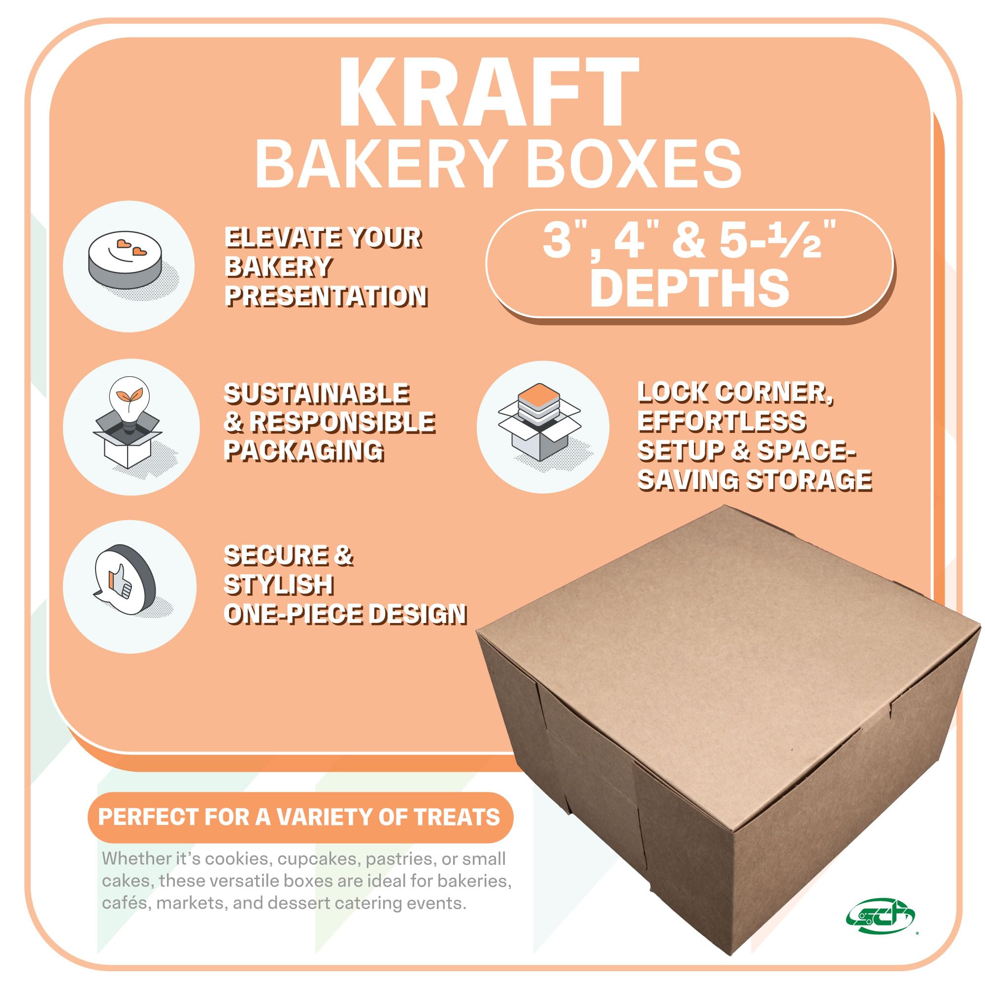 Kraft Bakery Boxes - Lock Corner Cake Boxes -3
