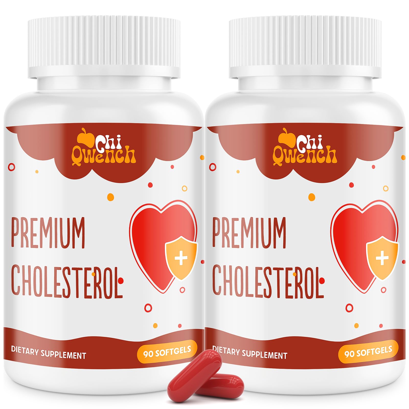 Cholesterol Supplements with Plant Sterols, Niacin, Red Yeast Rice, Citrus Bergamot, Garlic, Cholesterol Supplement Support Normal Cholesterol Levels, 180 Softgels