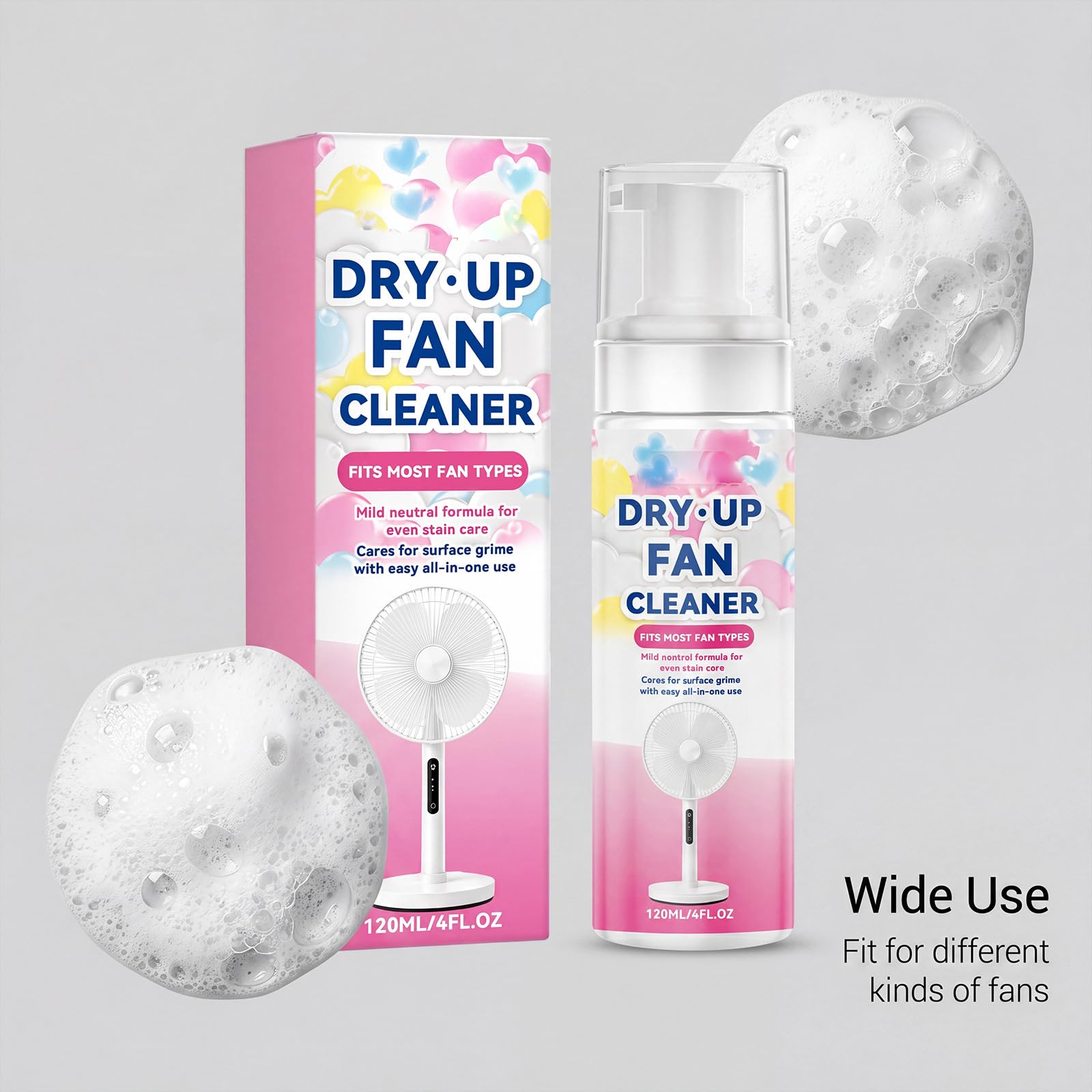 Spülventilator-Reinigungsspray, schnell wipeable Haushaltsreiniger die Decke, leistungsstarkes No-Spül-Ventilator-Cleaning spray Multifunktions-Foam cleaner Spray, Tower Stand Fansing Solution (5pcs)