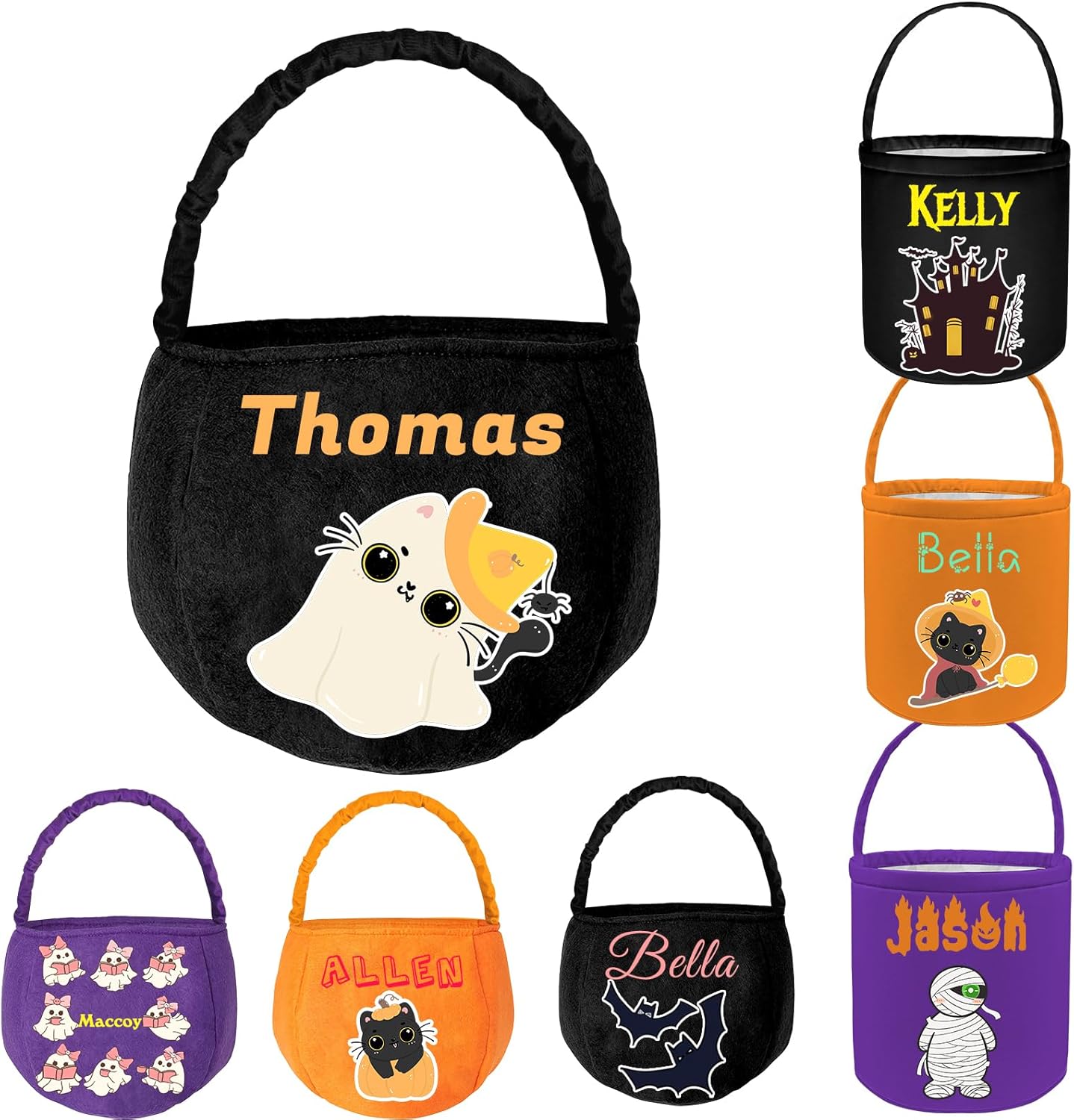 Personalized Trick or Treat Bucket With Name Customized Treat Baskets