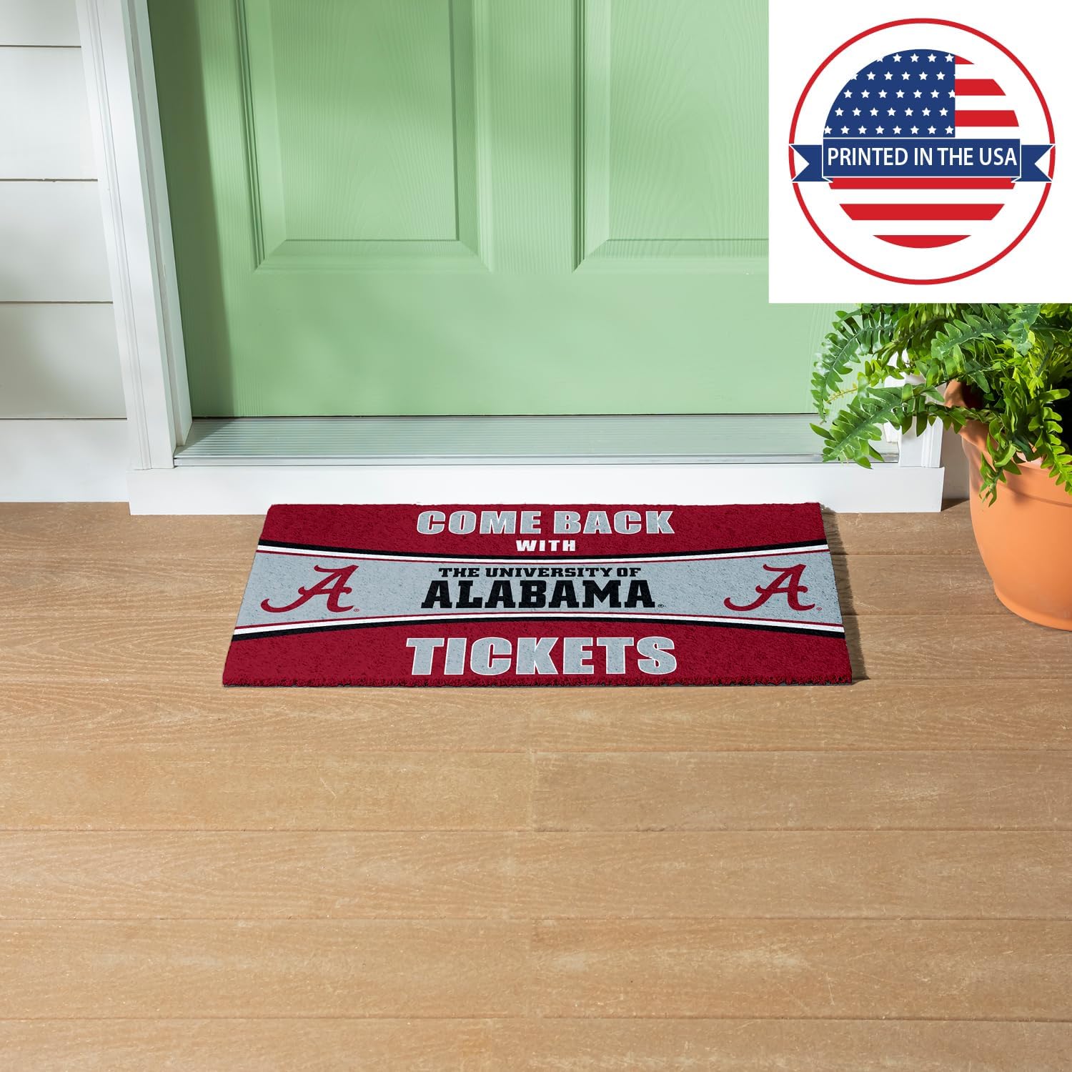 Team Sports America University of Alabama | Indoor and Outdoor Entryway | 28 x 16 Inches | Non Slip Back | Welcome Floor Mats | Muddy Dog Paws | Front Door Entrance Home Décor