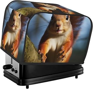 Squirrel Funny Animal 2 Slice Toaster Covers Quilted Bread Maker Cover Small Appliance Cover With Handle Toasters Dust Cover For Home Table Kitchen Decor