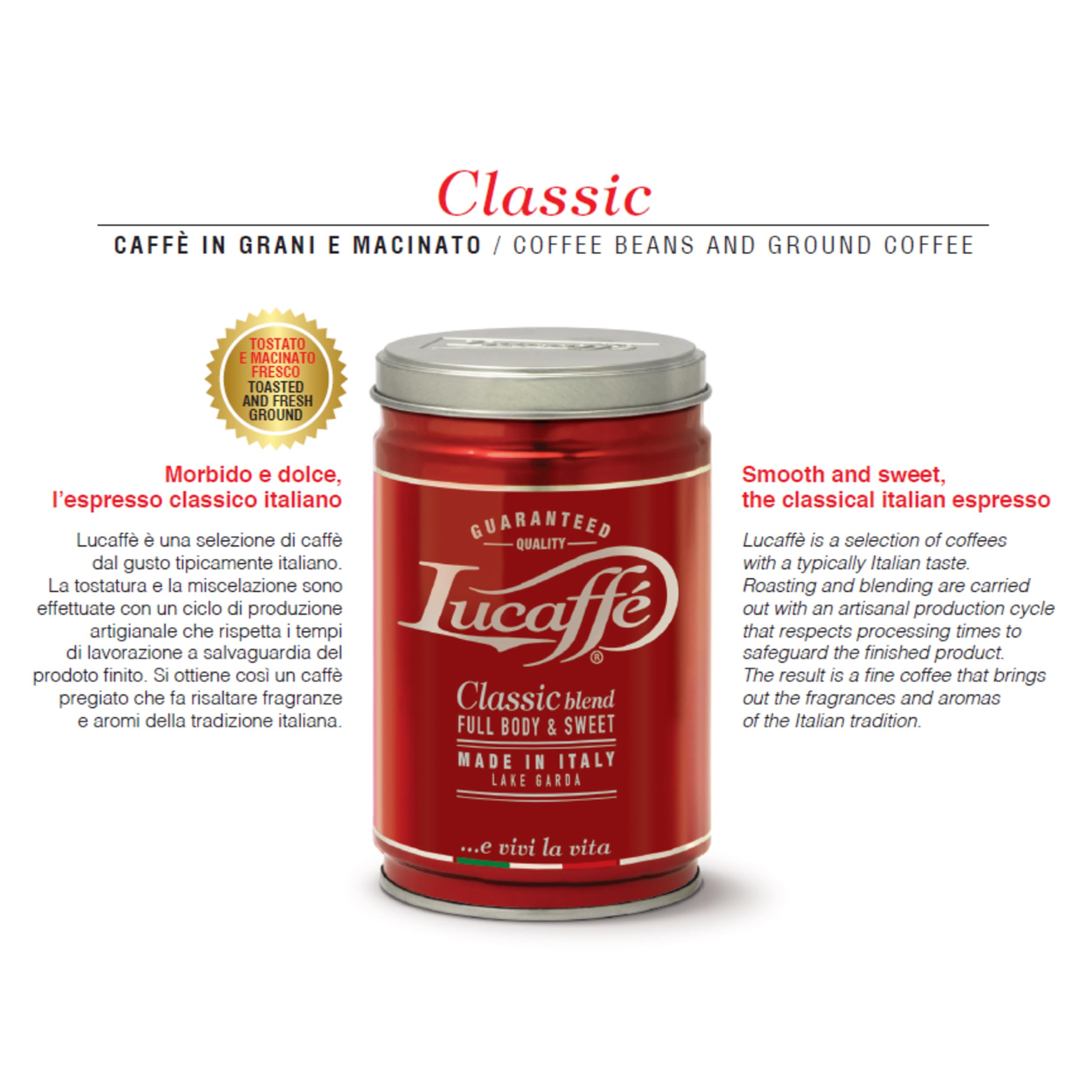 Lucaffè Classic, fasola, 1 sztuki w opakowaniu (1 x 250 g)