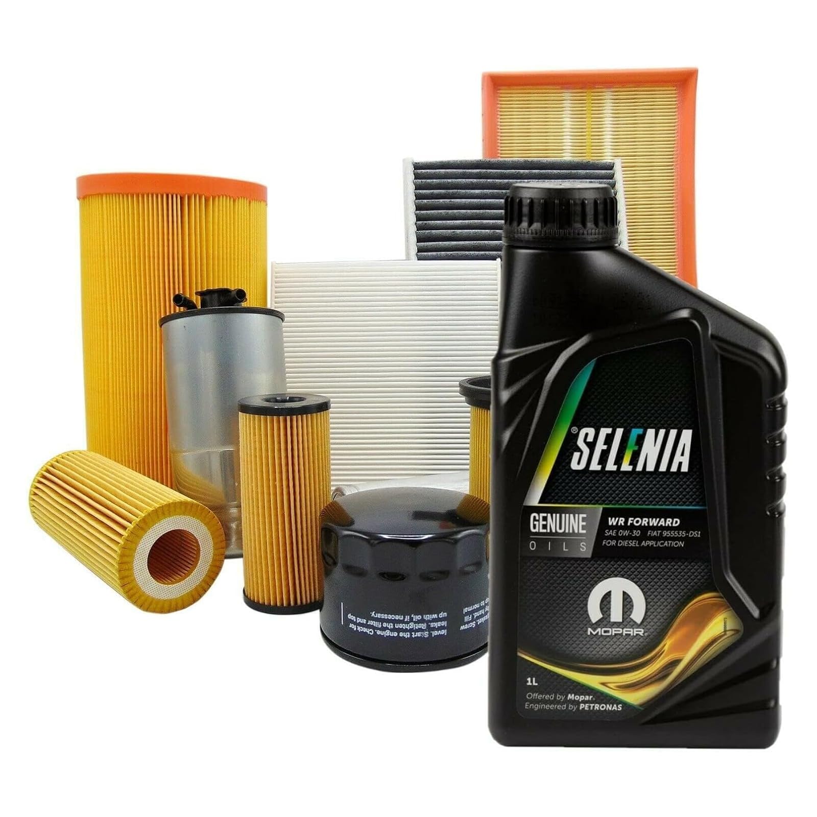 KIT TAGLIANDO 4 FILTRI + 4LT OLIO ORIGINALE 5W30 PER 500 1.3 MULTIJET CORSA D 1.3 CDTI