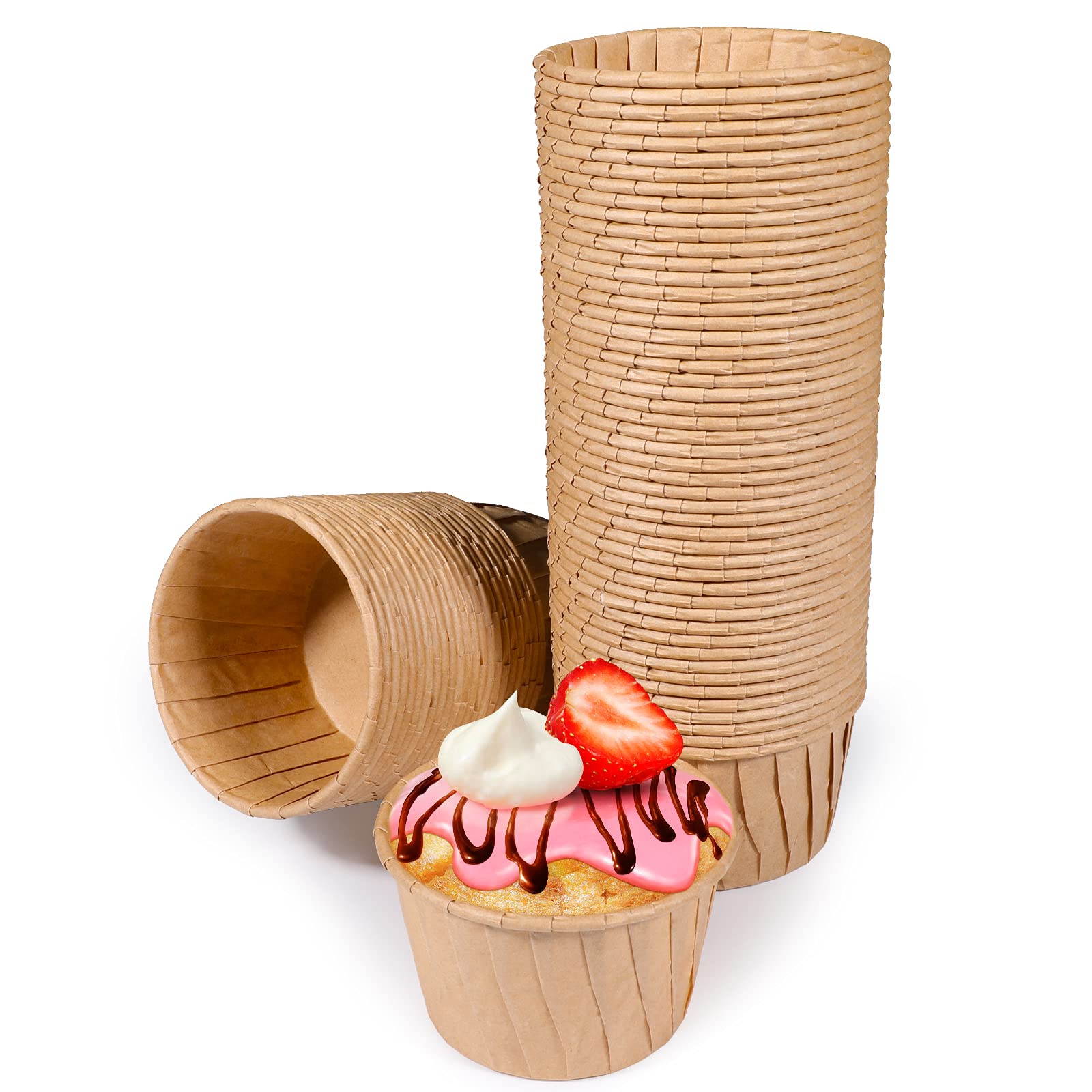 TRUSBER Baking Cups,100pcs Paper Cupcake Liner Standard Wrappers Nonstick Muffin Molds Greaseproof Cupcake Holders for Wedding,Birthday,Baby Shower or Holiday Party
