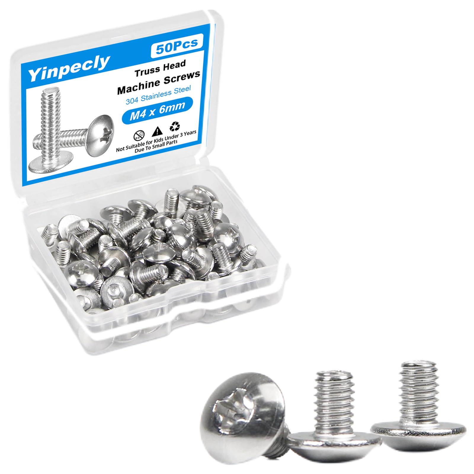 M4 Machine Screws - 40 Pack Truss Head -9