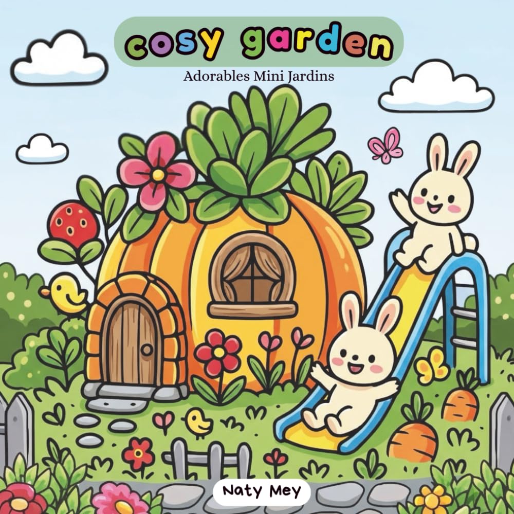 Cosy Garden: Livre de coloriage cute & cosy pour adultes et ados . Petits jardins adorables, ambiance douce et réconfortante pour détente et anti-stress