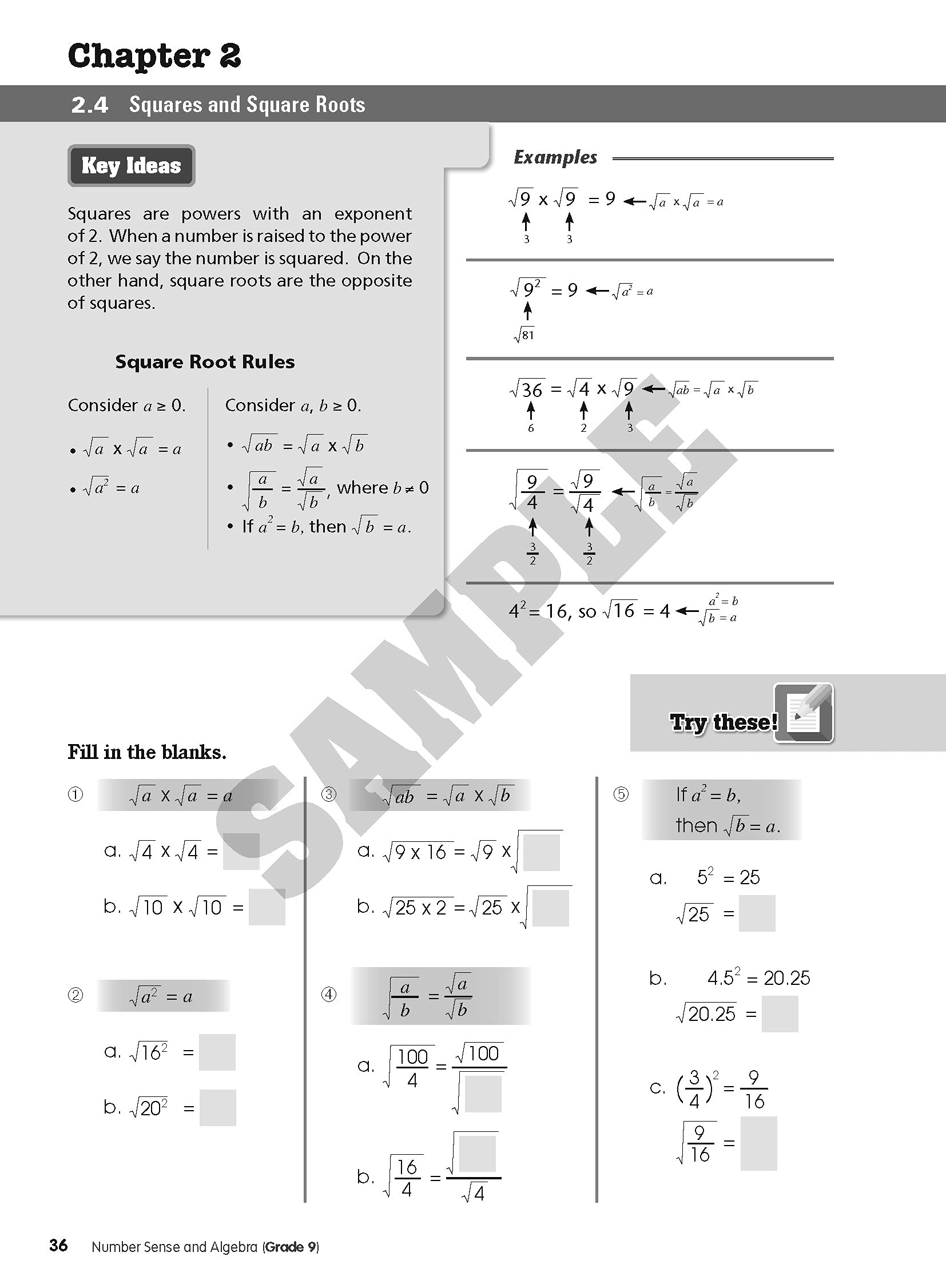 MathSmart Grade 9 - Number Sense and Algebra