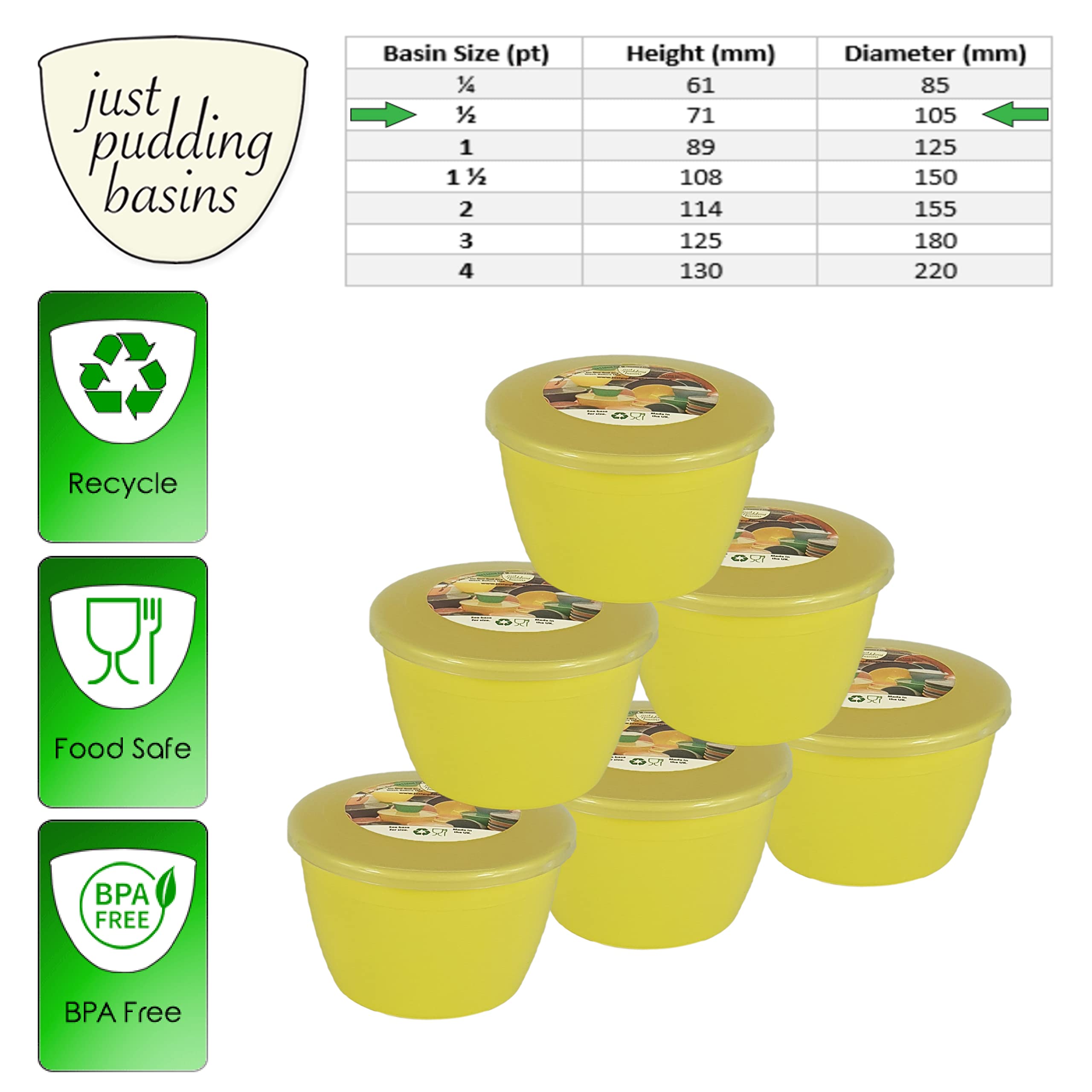 Ciotole In Plastica Per Alimenti Pastello – Con Coperchio Trasparente – Set Da 6 (280ml, 570ml) – Menta, Rosa, Azzurro, Lilla, Pesca - 2