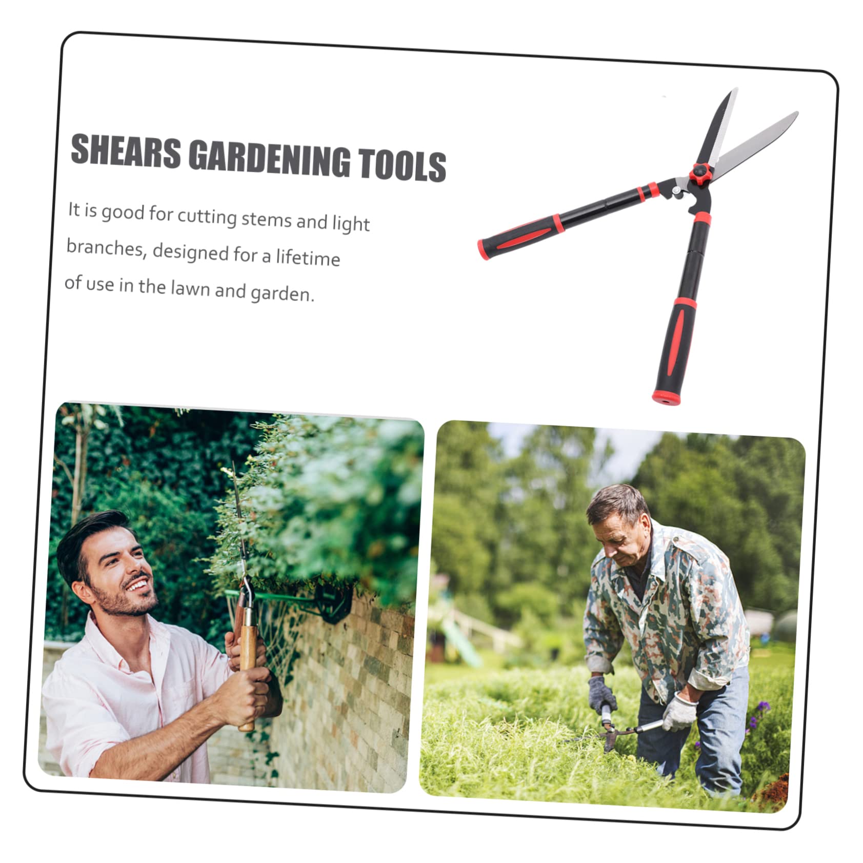 VANZACK Cisailles à haies de jardin manuel des taille-haies ciseaux de jardin cisailles de jardinage cisailles à haies outils de jardinage lourd tondeuse à gazon pelouse
