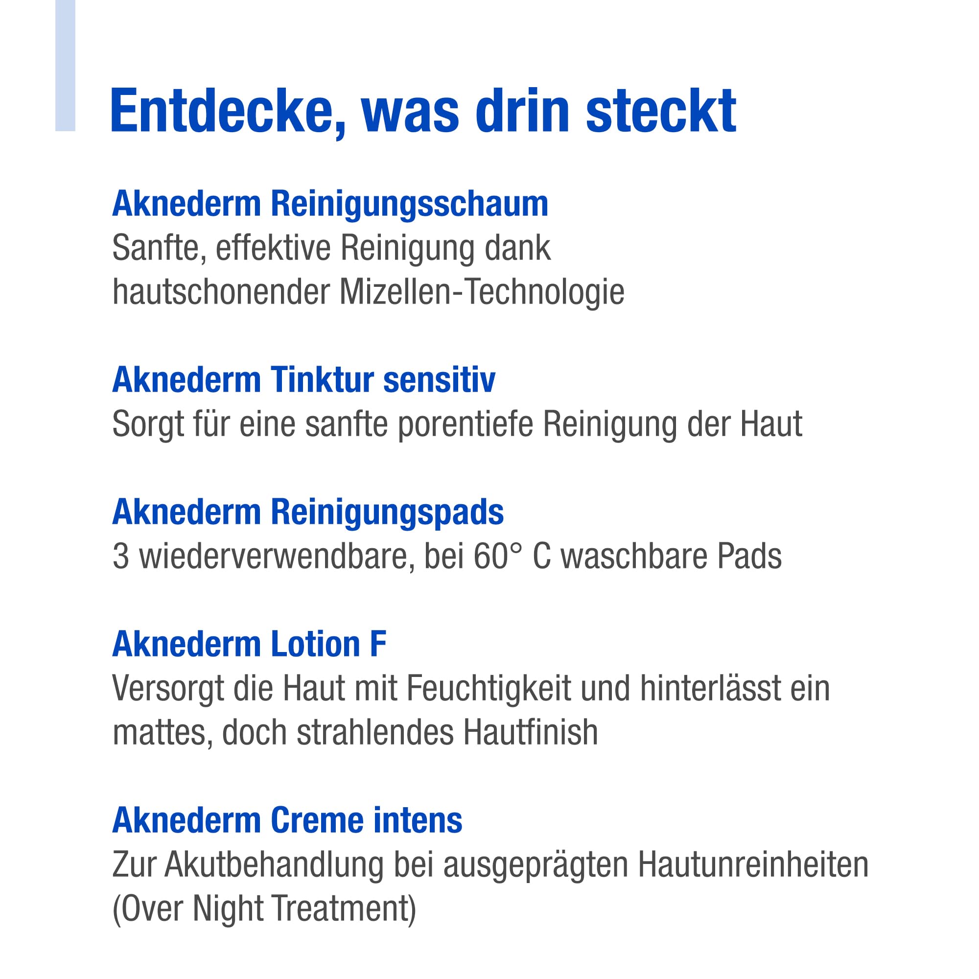 aknederm Premium Set intens für sensible Haut - Set mit Tinktur sensitiv/Reinigungsschaum/Lotion F/Creme intens & Reinigungspads - natürliches Skincare Set - ideal zur Akne Behandlung 230ml