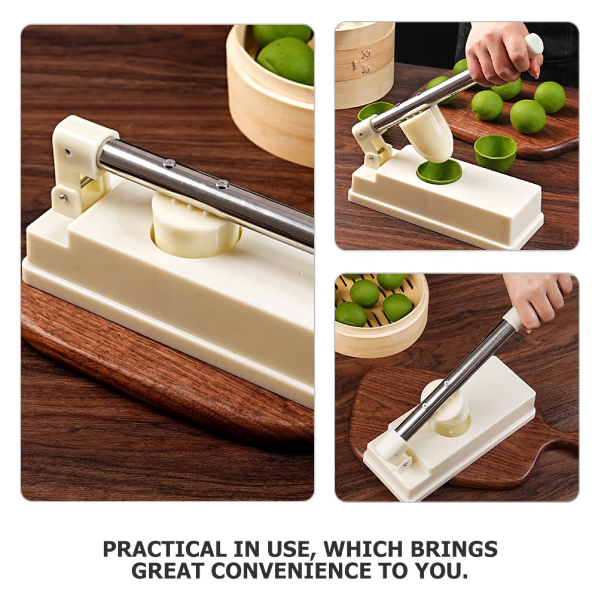 SHINEOFI Stampo Manuale per Ravioli e Dumpling in Abs Bianco Struttura Profonda e Manico Esteso, per Preparare Sfoglie e Pasta in Cucina