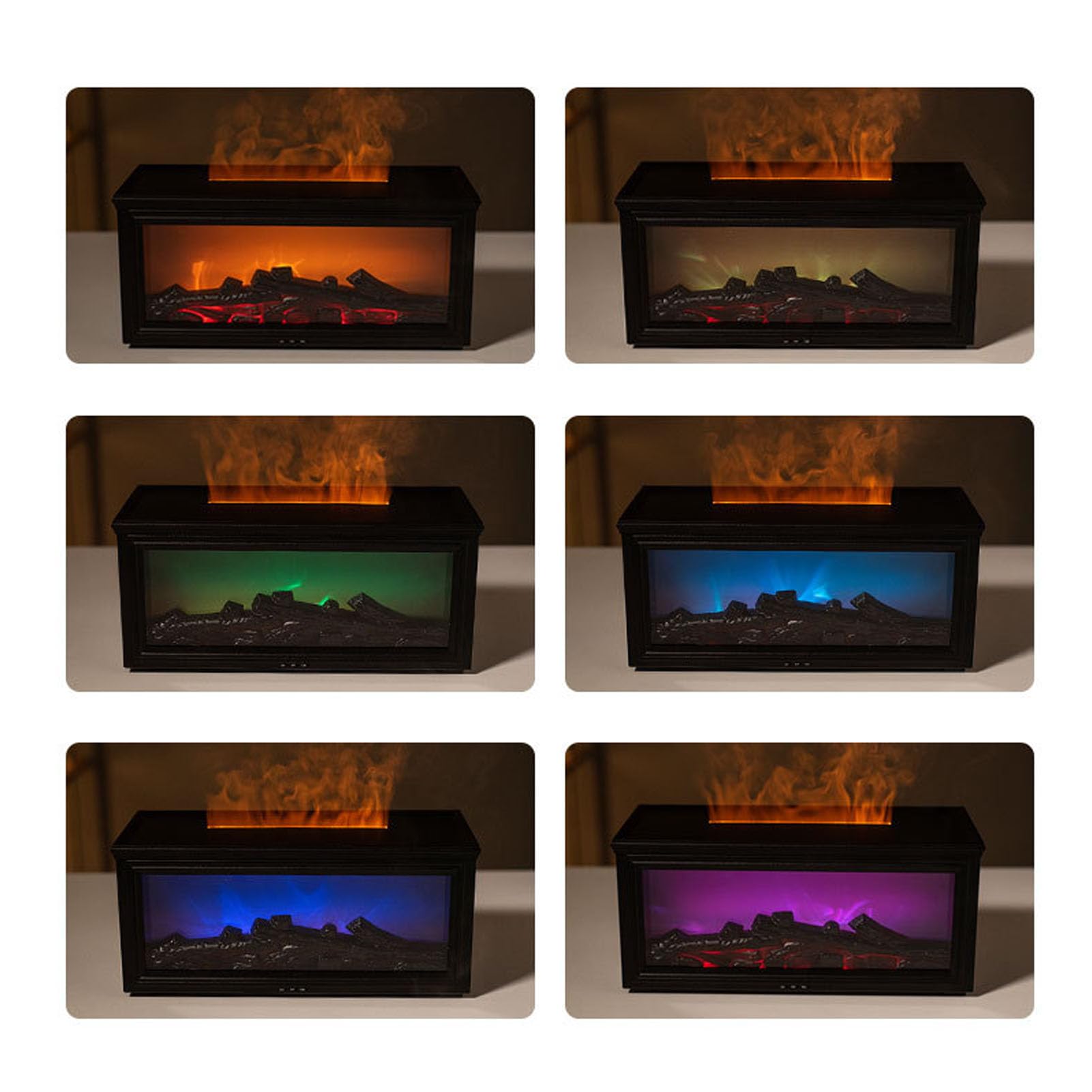 Zunate Diffuseur de Flamme 280 ML Diffuseur d'huiles Essentielles d'aromathérapie de Cheminée Réaliste avec Télécommande, Humidificateur Silencieux à Ultrasons à Arrêt Automatique pour Chambre à