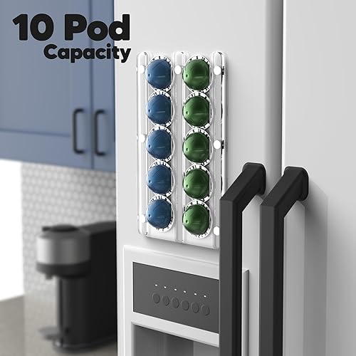 Miniatura 5 de GALVANOX Soporte magnético para nevera Nespresso Vertuo Pods Holder (capacidad de 10 cápsulas) almacenamiento y exhibición de cápsulas (acrílico