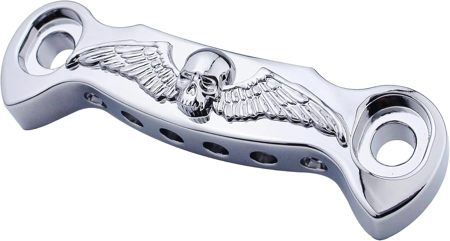 Guyker Guitar Bridge Stop Bar Tailpiece String Spacing 10.6mm Skeleton Wings with Studs Replacement for EPI LP SG Style Electric Guitar (GS009, Chrome)