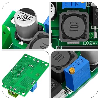 hiBCTR 5 Packs LM2596 Adjustable DC-DC Step Down Buck Power Convert Module 4.0-40V Input to 1.25-37V Output with LED Voltmeter Display