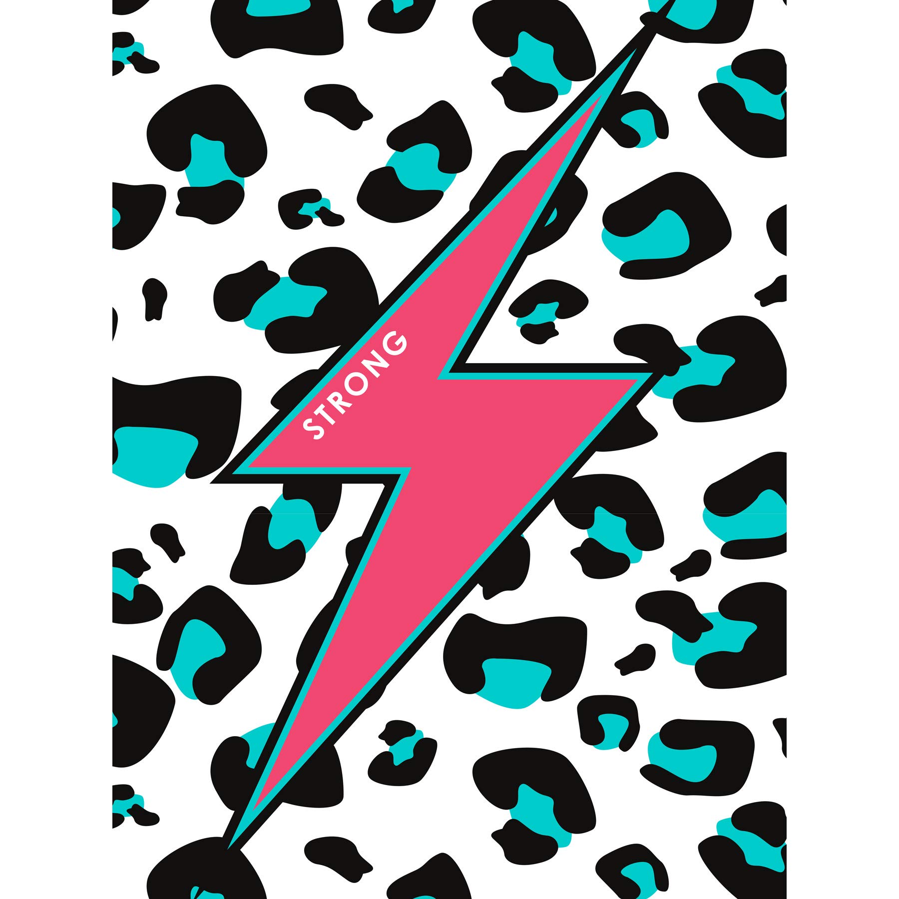 Wee Blue Coo Pink Teal Leopard Reverse Strong Large Wall Art Print Canvas Premium Poster