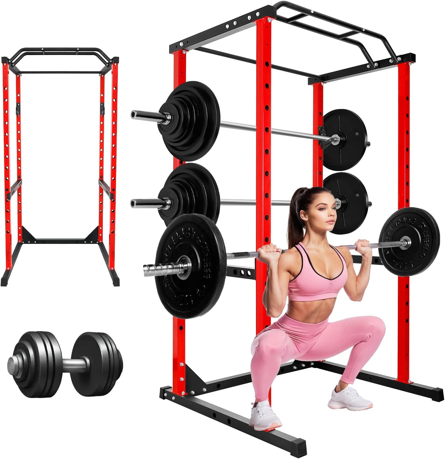 Generic Generic Power Cage – 1500 Lbs Capacity with Spotter Bar & Angled Pull-Up Bar