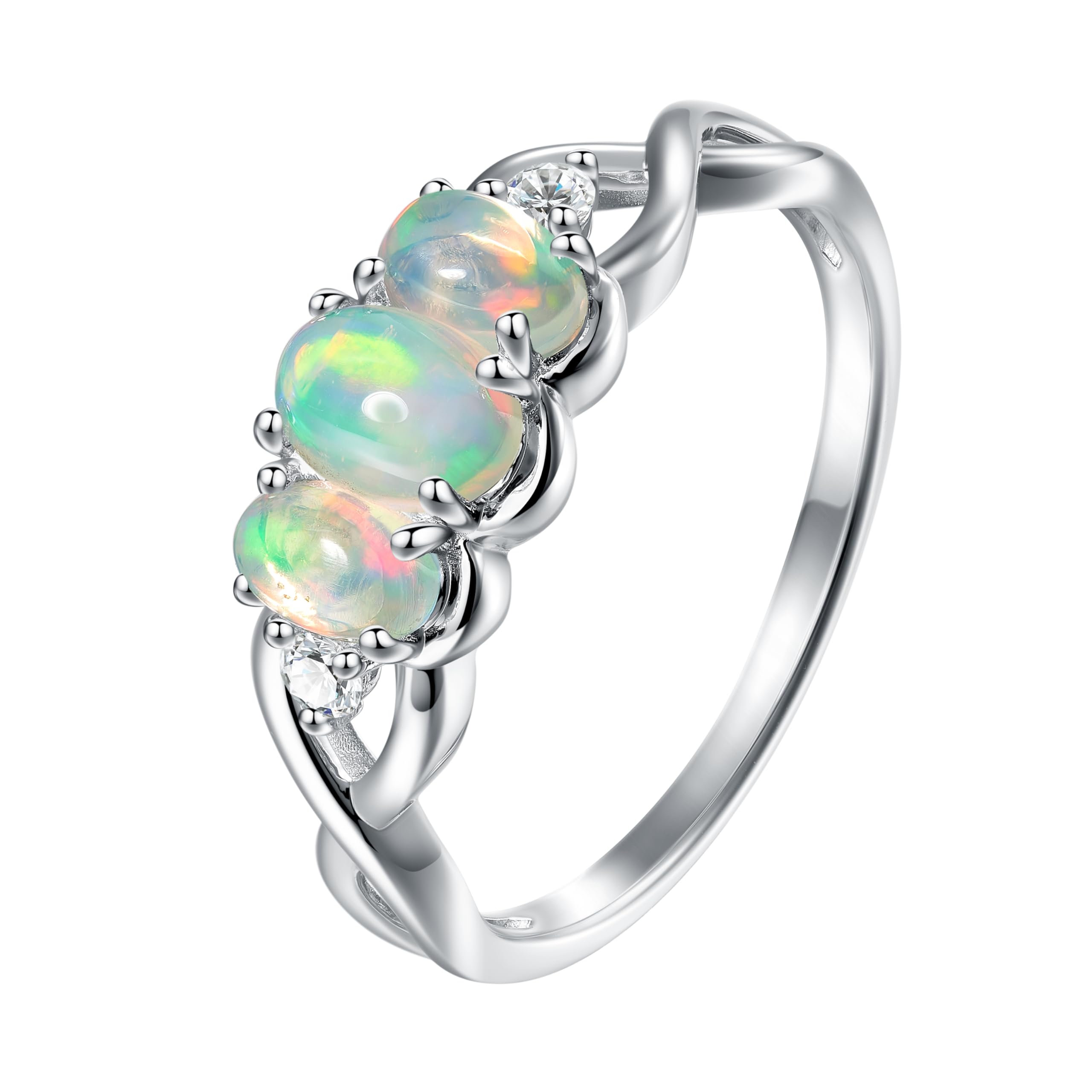 3 Stone Opal Ring