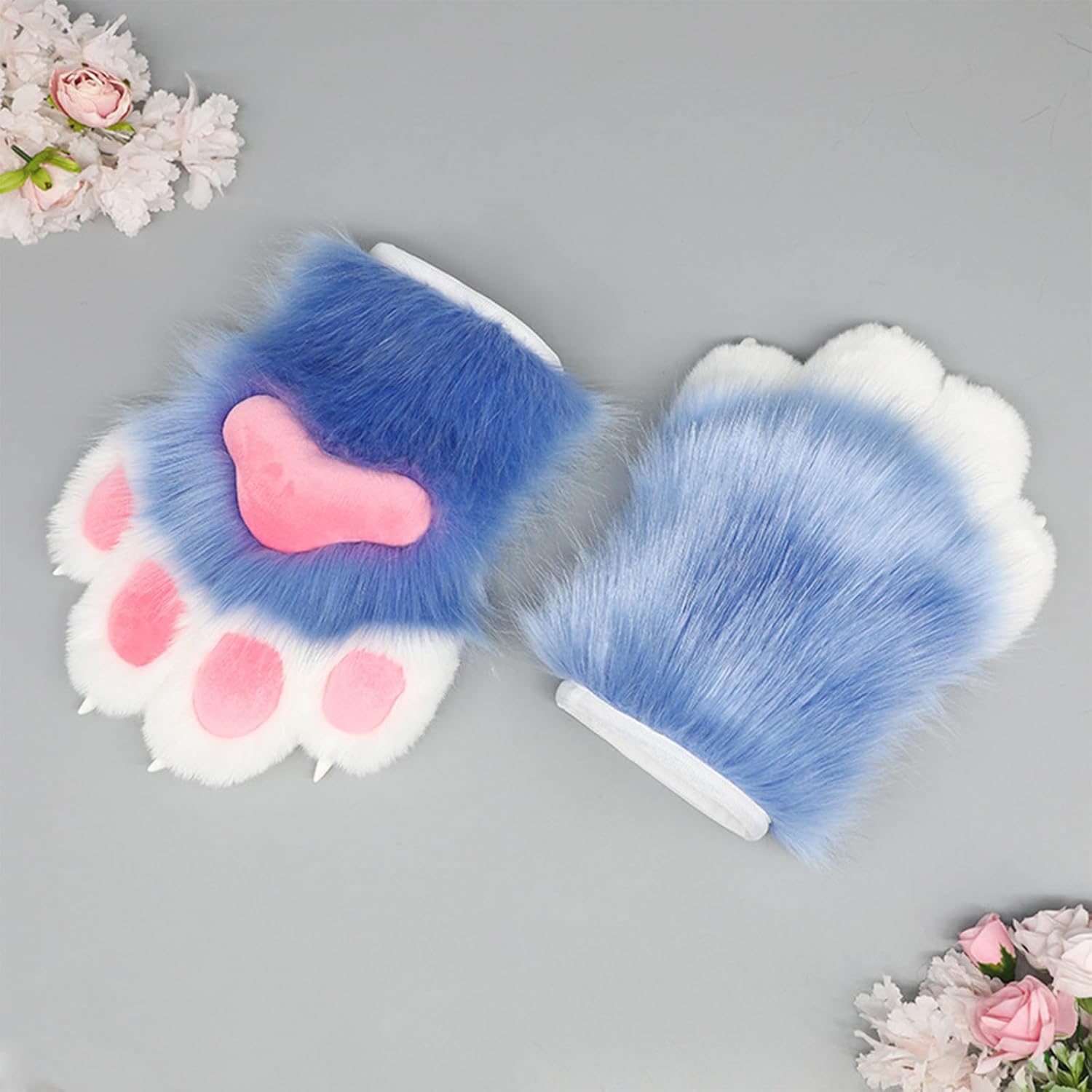 Squeaky Cats Paws Gloves For Women Girl Plush Animal Paws Gloves Halloween Party Props RolePlaying Handwear Cosplay Costume