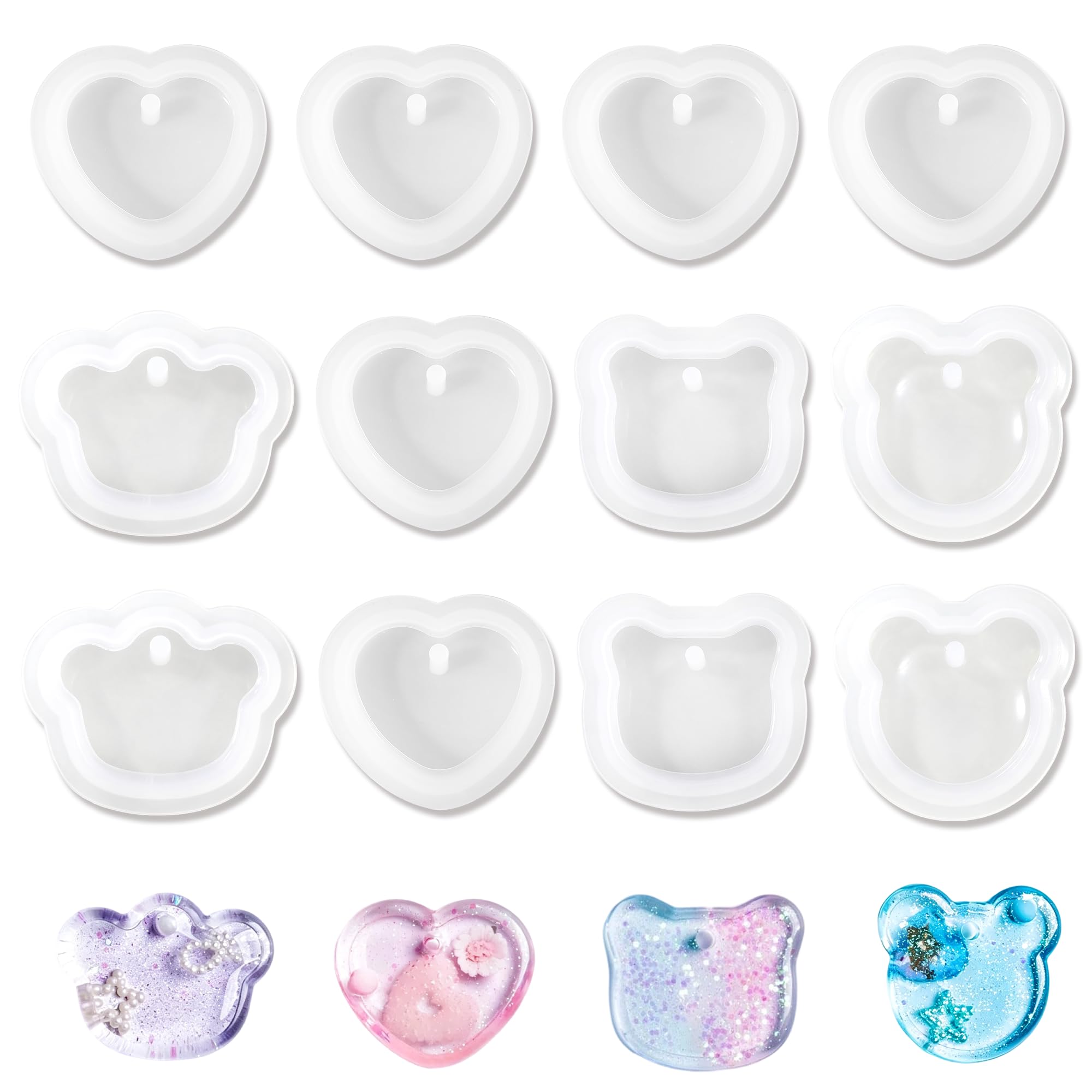 12 Stück Gießformen Set, Kreative Resin Formen, Epoxidharz M