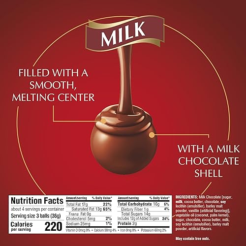 Miniatura 9 de Lindt Lindor Trufas de chocolate con leche y mantequilla de almendras 51 onzas Bolsa