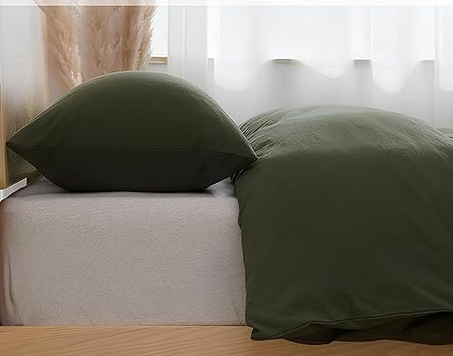 Miniatura 2 de INDACORIFY Dark Green Cotton Duvet Cover Boho Donna Cover 200 Thread Count Washed Cotton Duvet Duvet Queen Bedding-Comforter Cover,Cotton Bedding