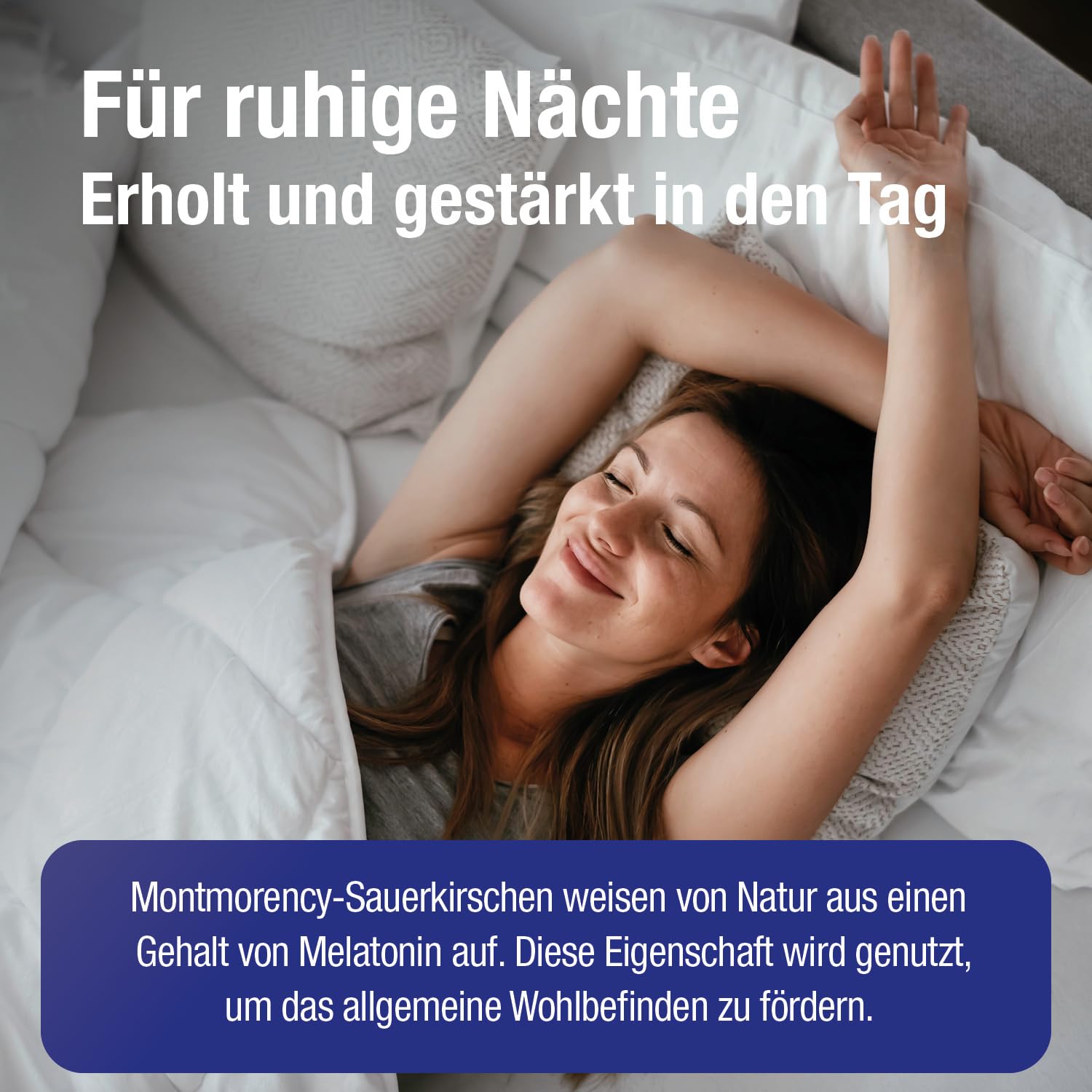 Montmorency Sauerkirschen Kapseln - Natürliche Schlaftabletten mit Safran-Extrakt, L-Tryptophan, Magnesium, Zink & Vitamin B6 - Cherry PLUS Silence, 180 Kapseln