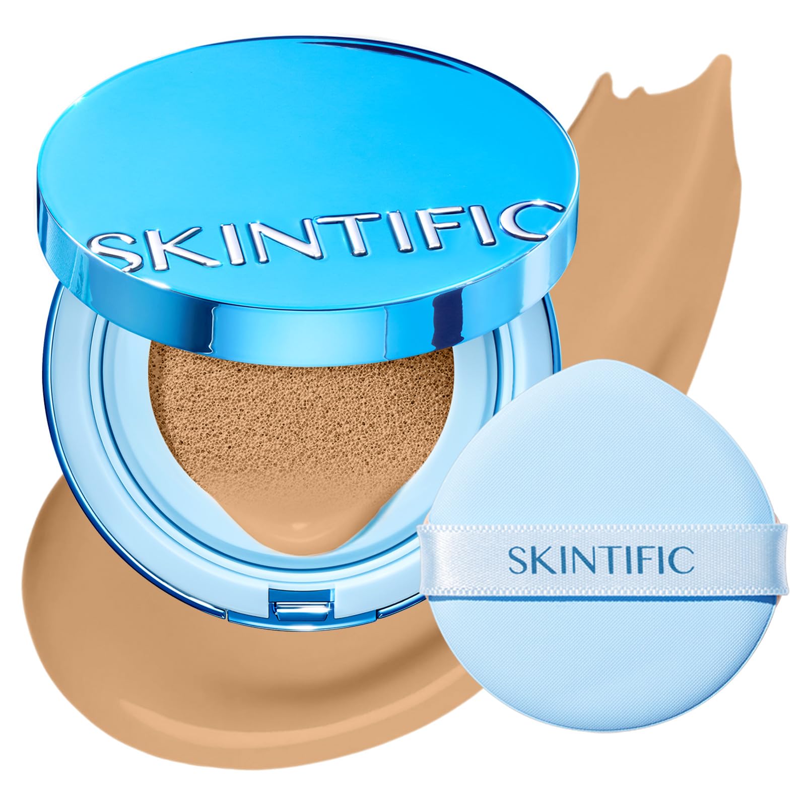 SKINTIFIC US STORE SKINTIFIC Velvet Matte Cushion Foundation Blue #03G Golden Almond