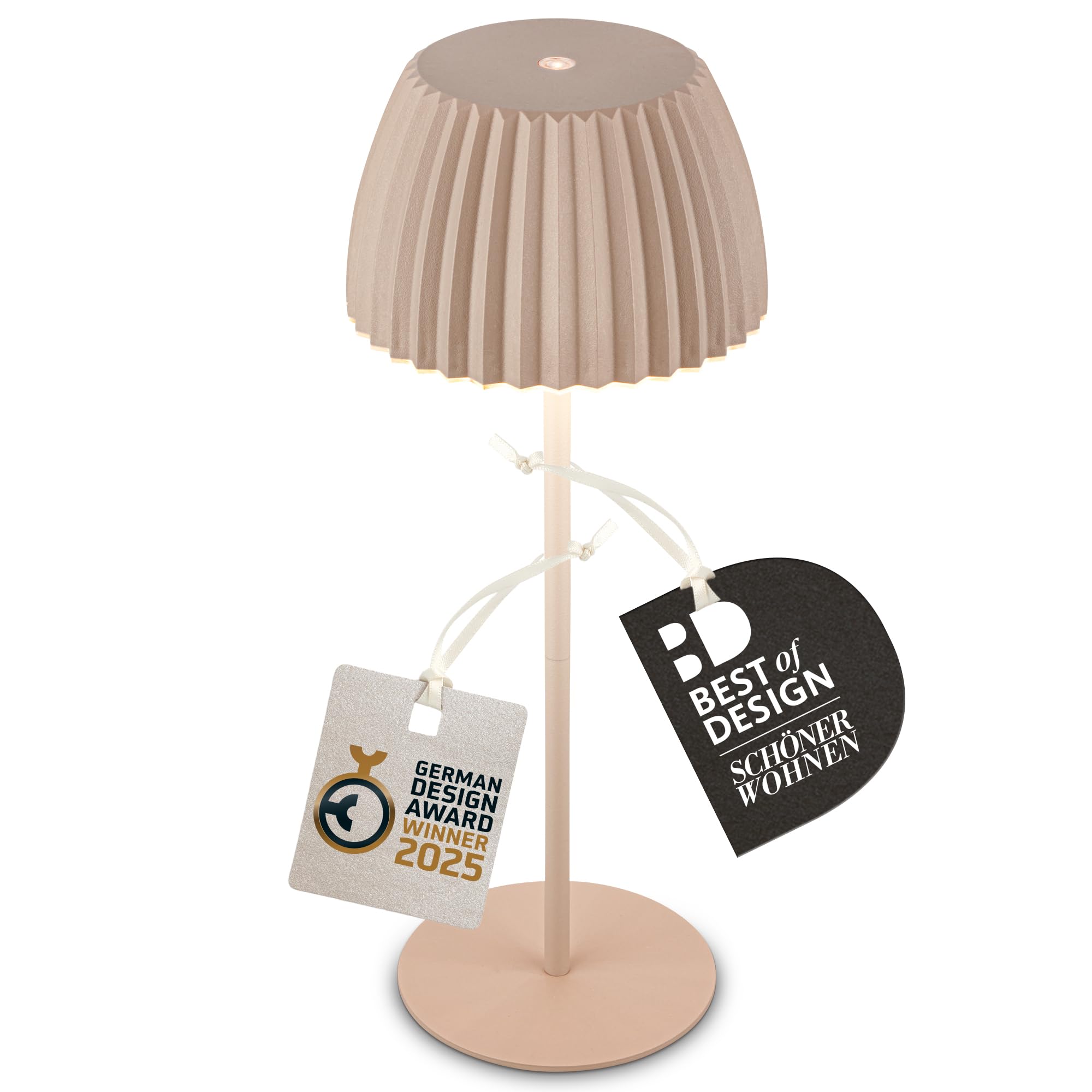 Briloner RIFFLE Akku Tischleuchte Beige – Produktbeschreibung