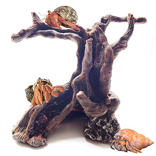 Hermit Crab Climbing Toys Aquarium Decorations Artificial Tree Trunk Ornaments