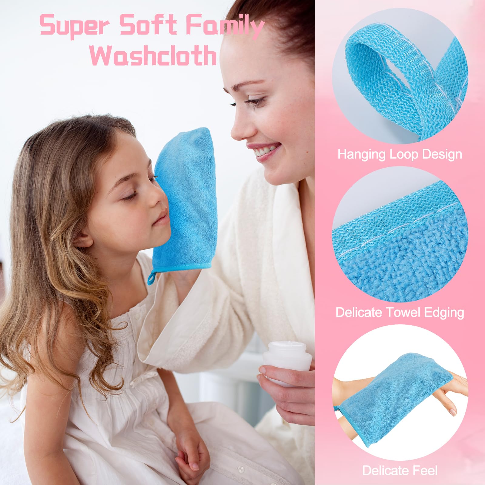 PHOGARY 10 Toallas Faciales para Baño, Guantes de Baño de 15 x 20 cm, Microfibra Premium, Superabsorbentes, Ligera, Secado rápido