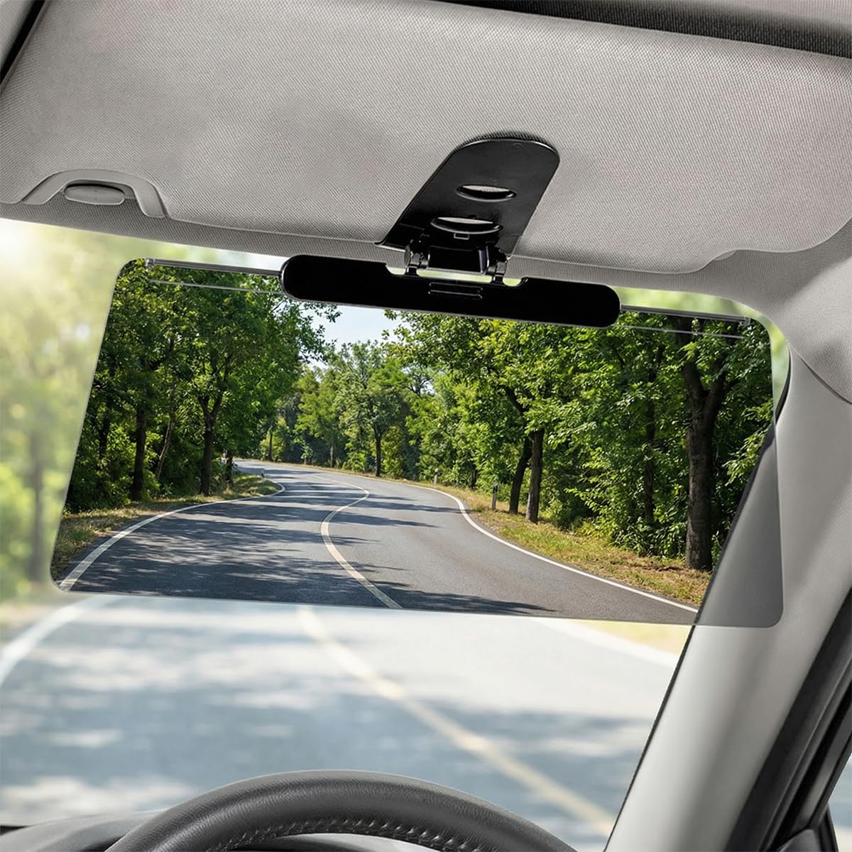 Photo 1 of Craedli Sun Visor Extender for Car, Anti-Glare Automotive Windshield Sun Blocker for Safe Driving, Universal Adjustable Car Visor Extender Attachment Protects from UV Rays & Stray Light (Black)