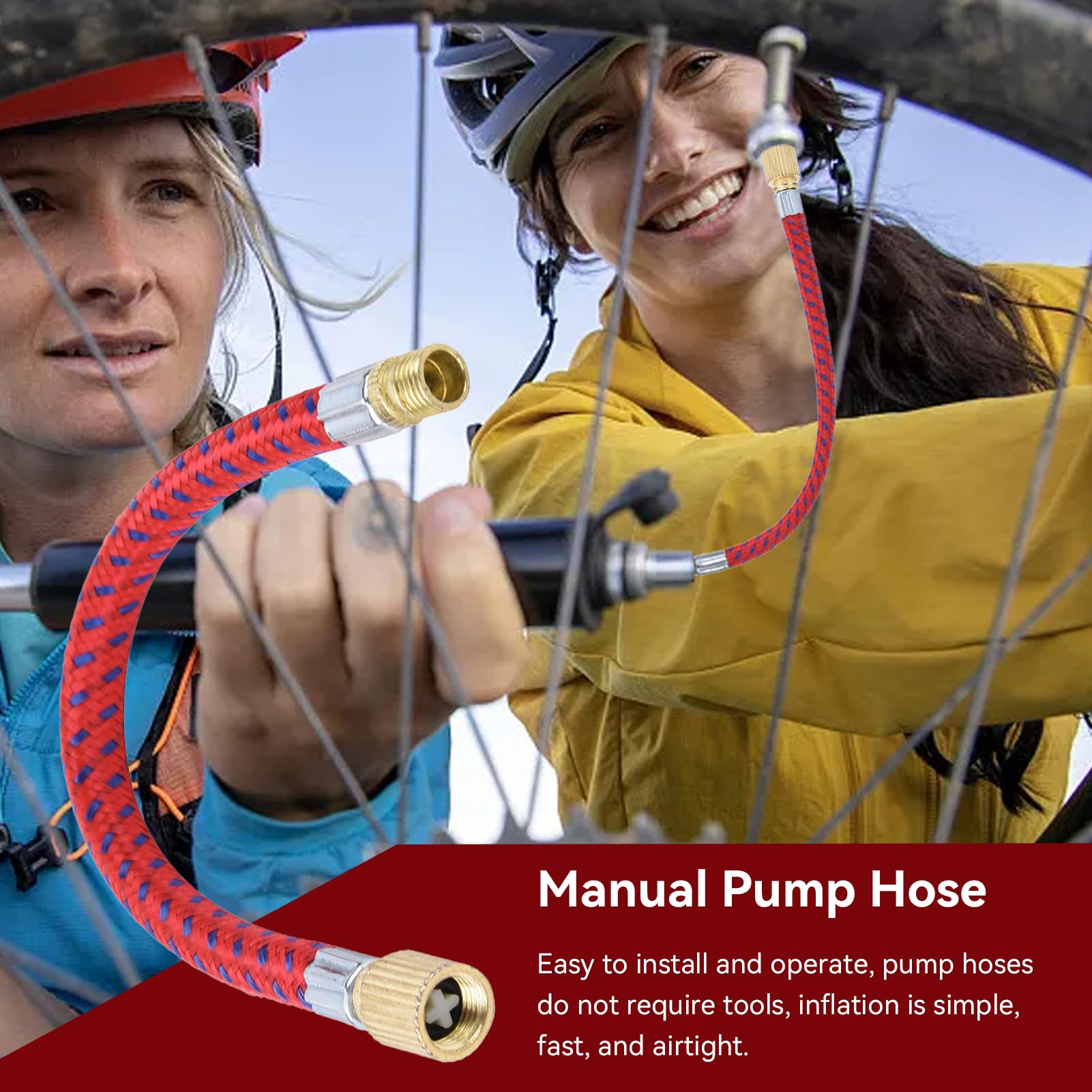 2 Pcs Bike Pump Tube, Bicycle Pump Tube Bike Pump Extension Hose Bicycle Pump Replacement Hose for Road Mountain Bike(copper)