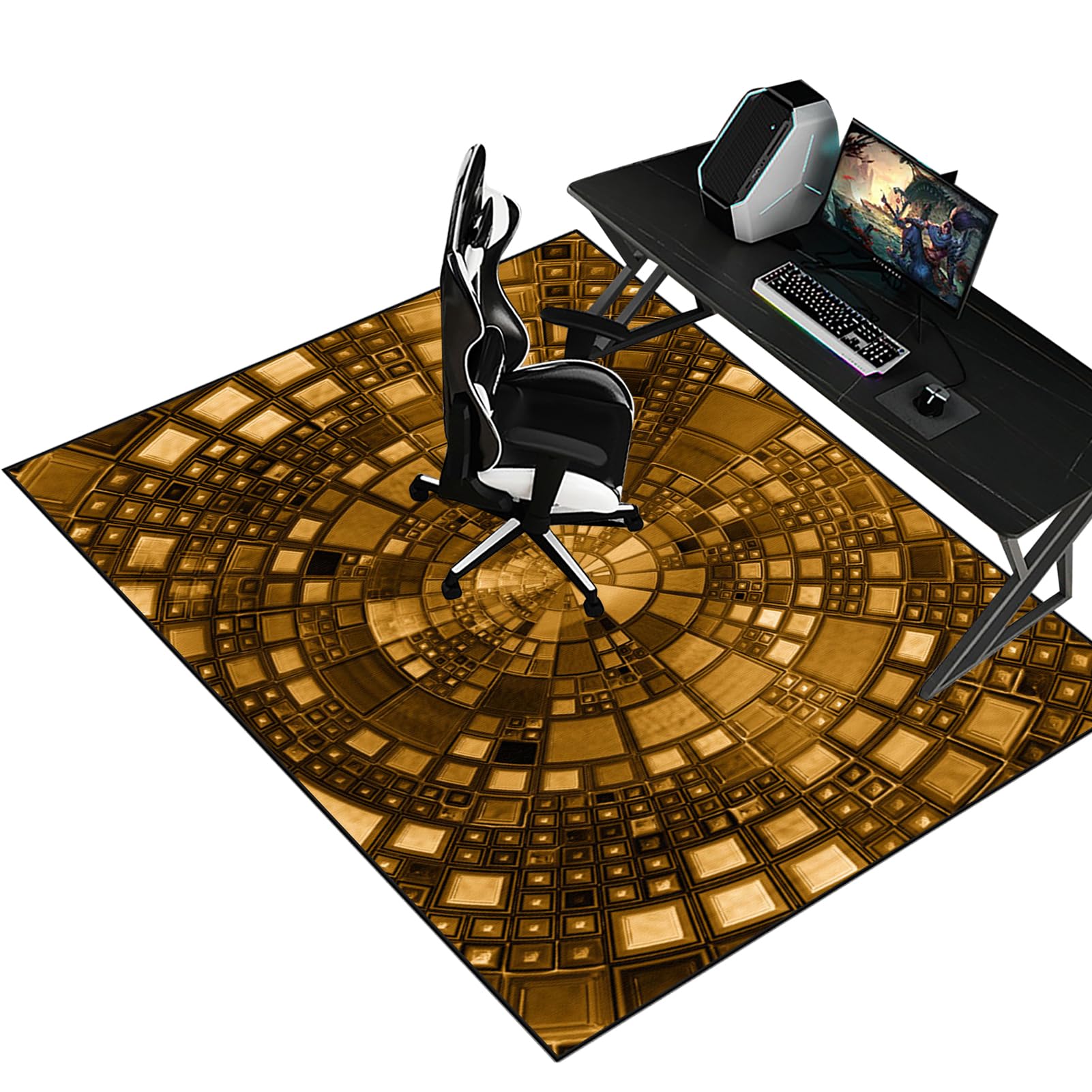 Fzamudng Gaming Computer Chair Mat Desk Chair Mat 130 x 160 cm | Office Chair Mat for Carpet and Hardwood Floor | Carpet Protector Chair Mat for Home and Office | Floor Mat for Office Chair