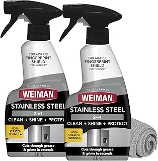 Weiman Stainless Steel Cleaner and Polish - 2 Pack - Removes Fingerprint...